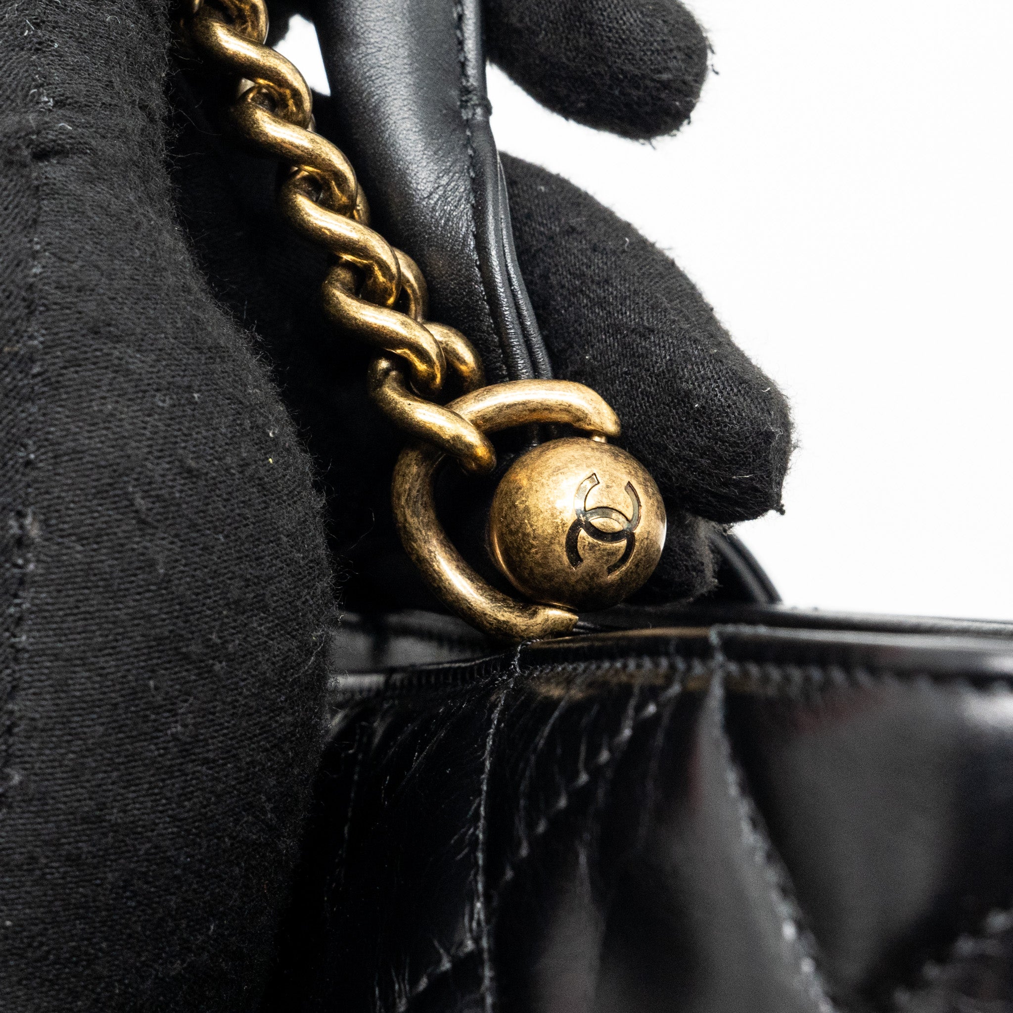 Chanel Large Tote Bag Calfskin Black Brushed GHW - Image 12