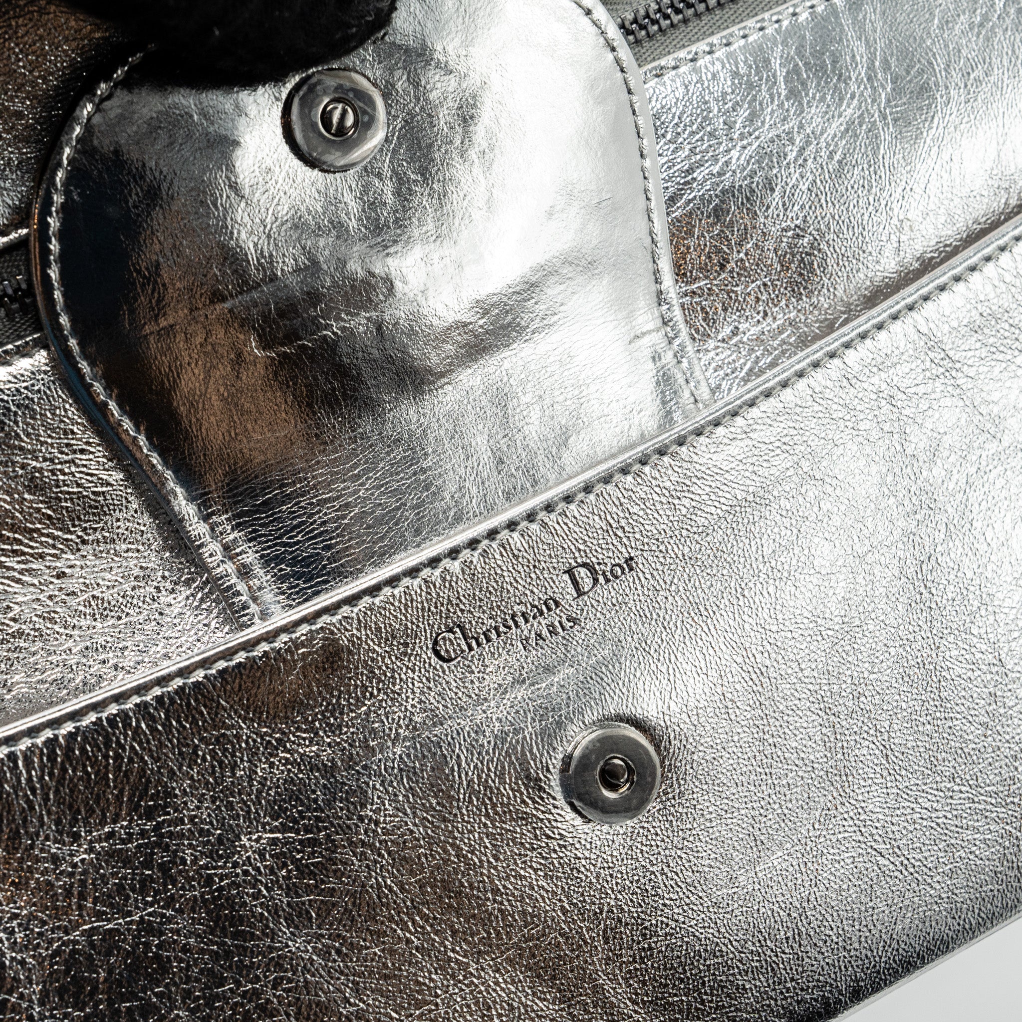 Dior Diordouble Clutch With Chains Calfskin Argent Black Hardware - Image 9