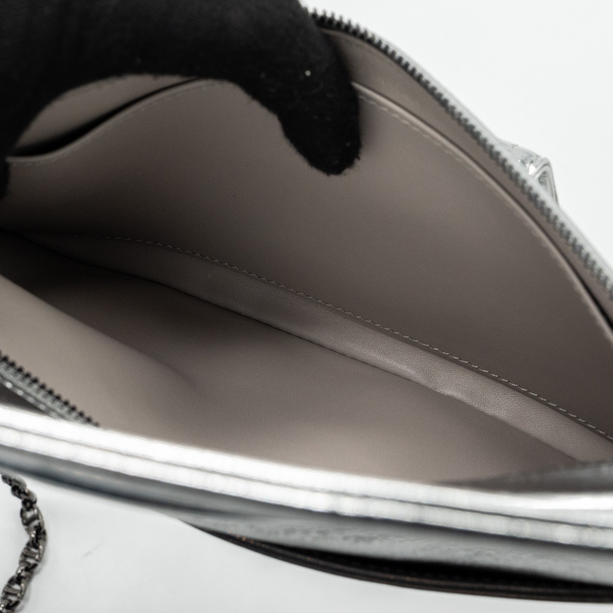 Dior Diordouble Clutch With Chains Calfskin Argent Black Hardware - Image 11