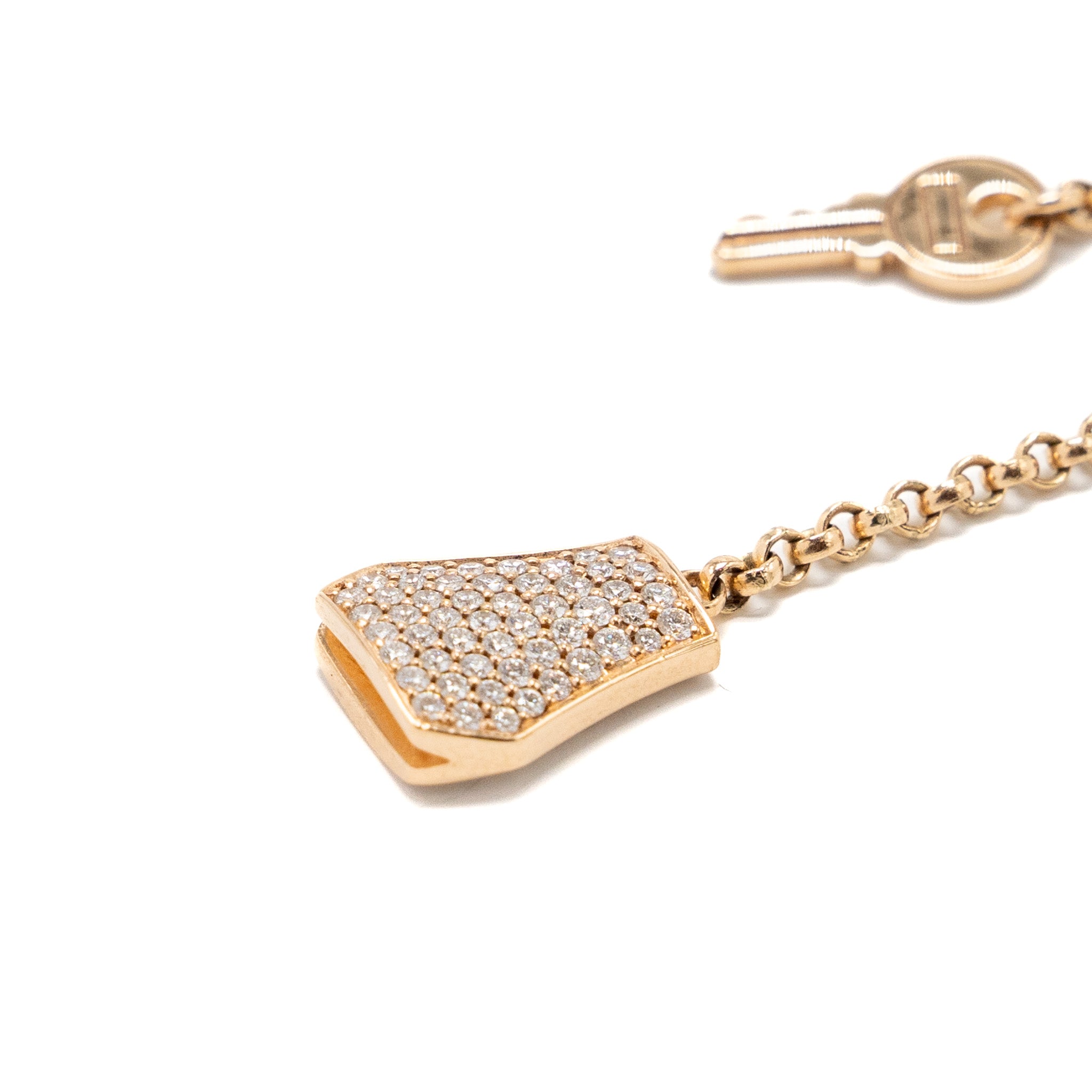 Hermes Kelly Clochette Necklace, Small Model Rose Gold, Diamonds - Image 5