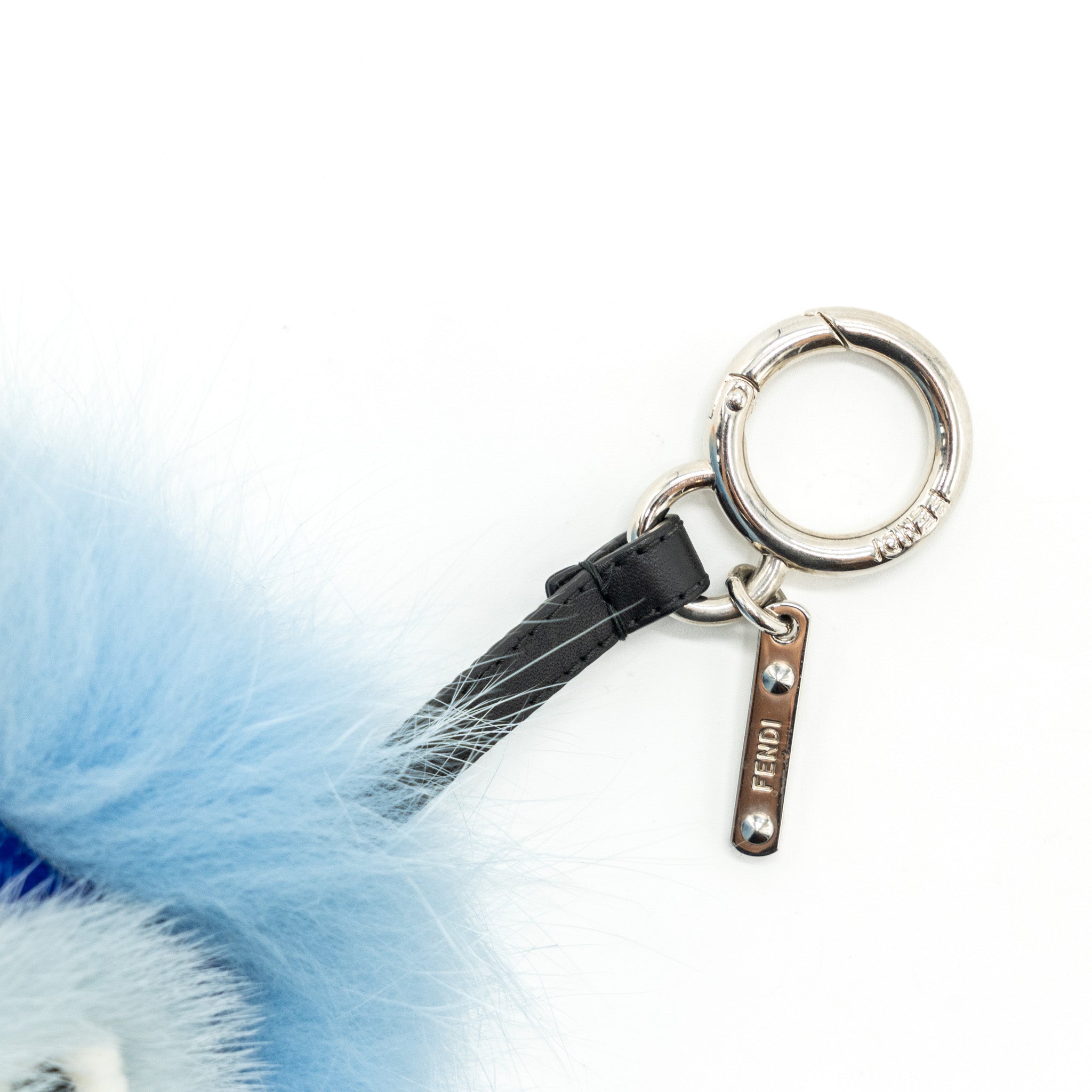 Fendi Blue / Orange Fur Bag Bugs Charm SHW - Image 3