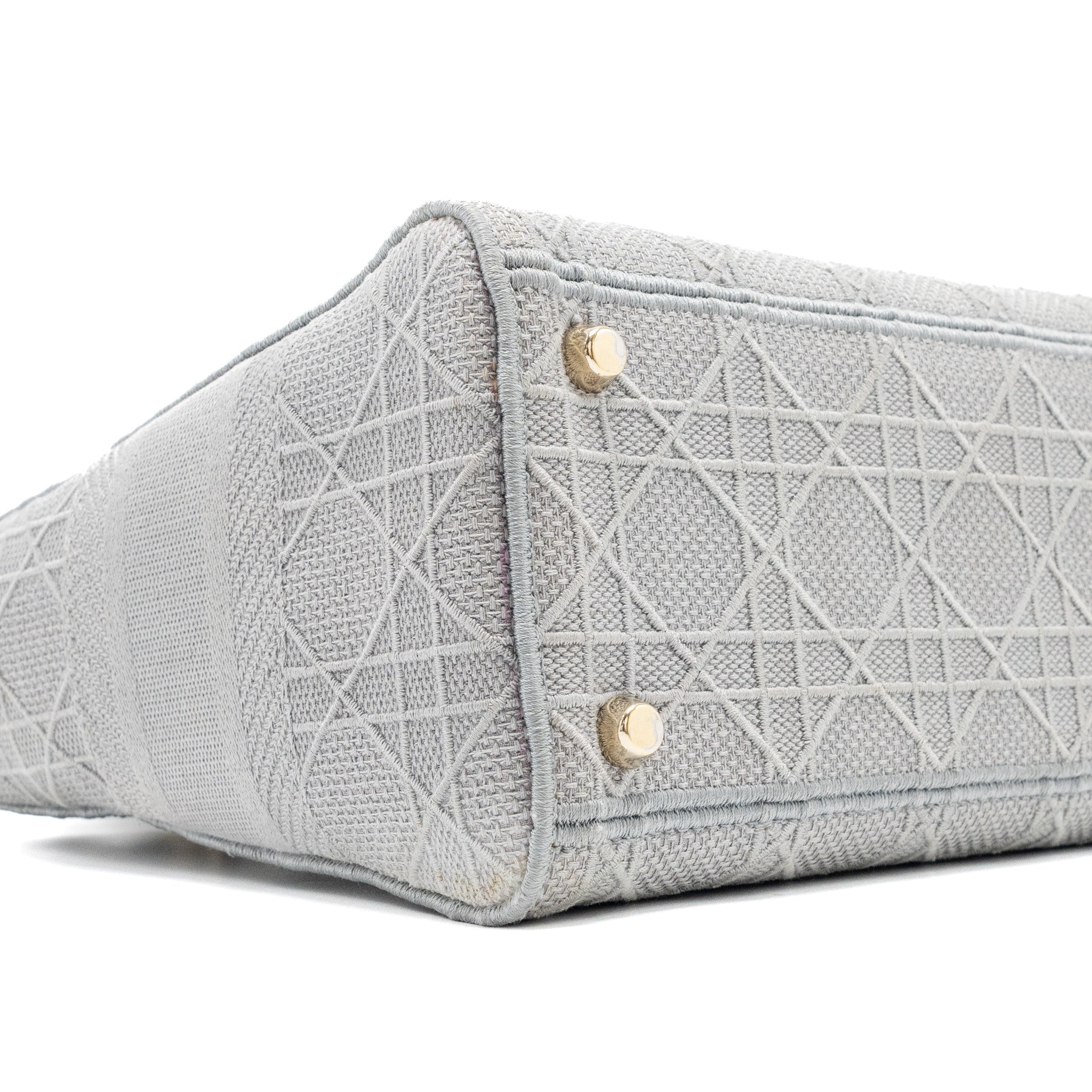 Dior Medium Lady D-Lite Bag Cannage Embroidery Grey LGHW - Image 6