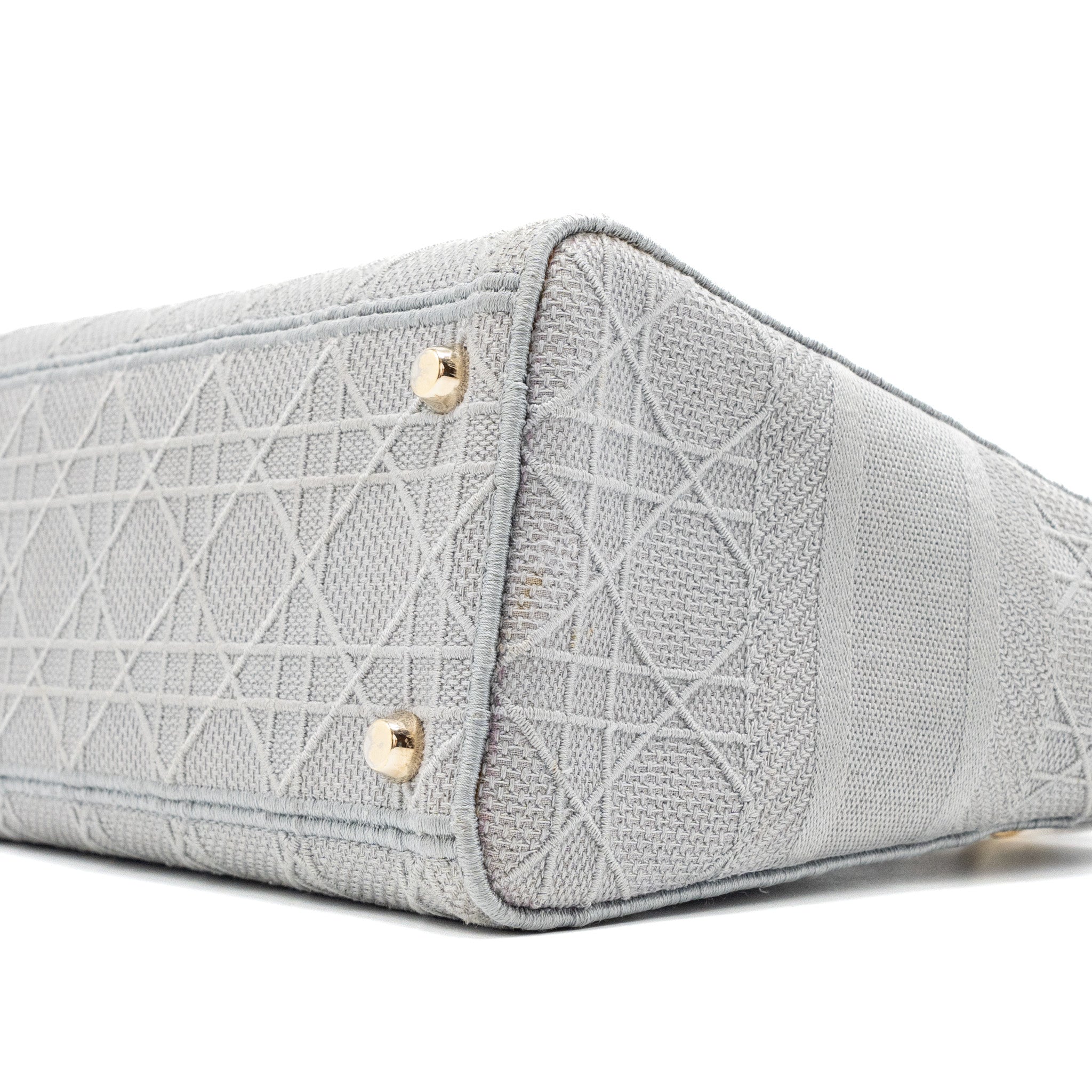Dior Medium Lady D-Lite Bag Cannage Embroidery Grey LGHW - Image 7