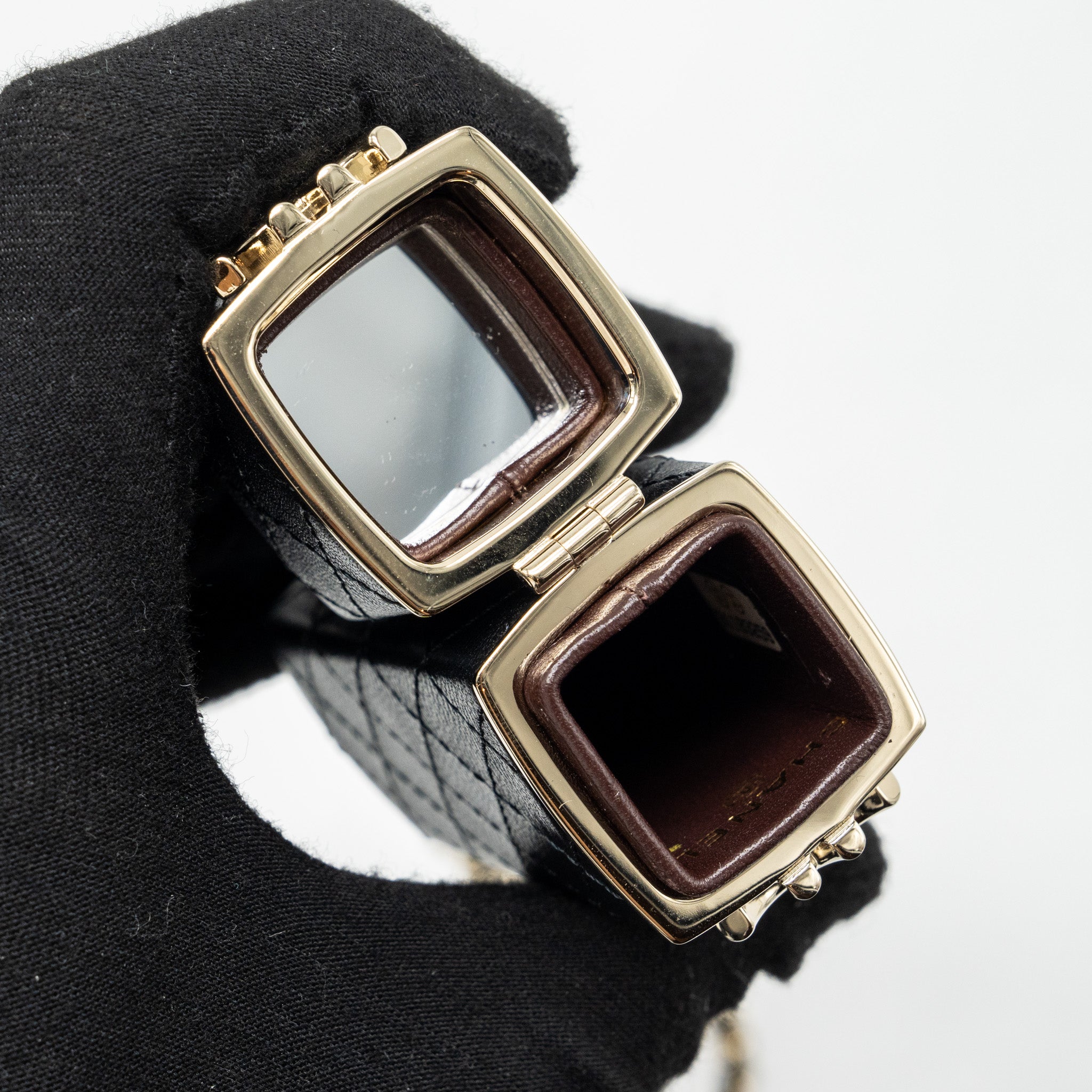 Chanel lipstick case on chain lambskin black LGHW - Image 9