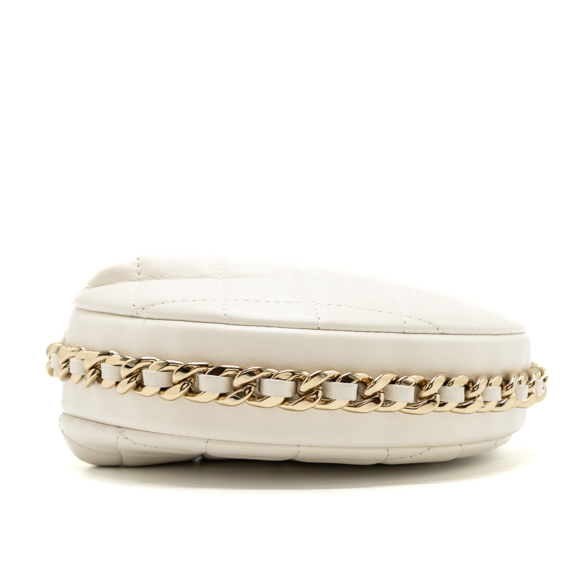 Chanel 23C Round Clutch Lambskin White LGHW (microchip) - Image 7