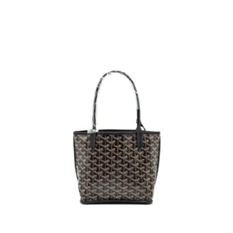Goyard Anjou Mini Tote Bag Goyardline canvas / calfskin black SHW