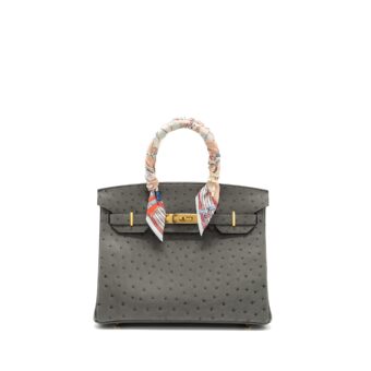 Hermes birkin 30 Ostrich 0L Gris Meyer GHW Stamp U
