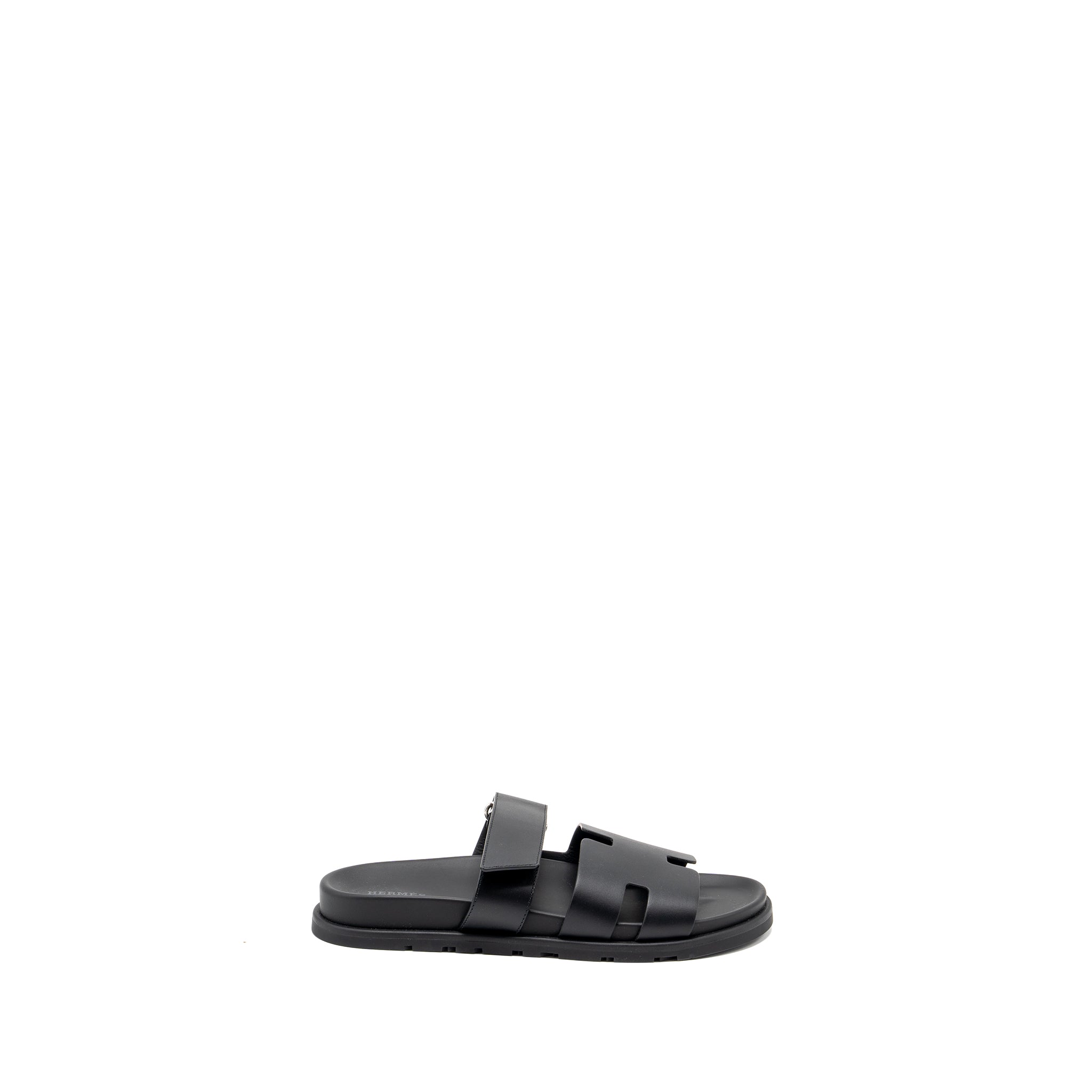 Hermes size 41 Men's chypre sandals black SHW - Image 4