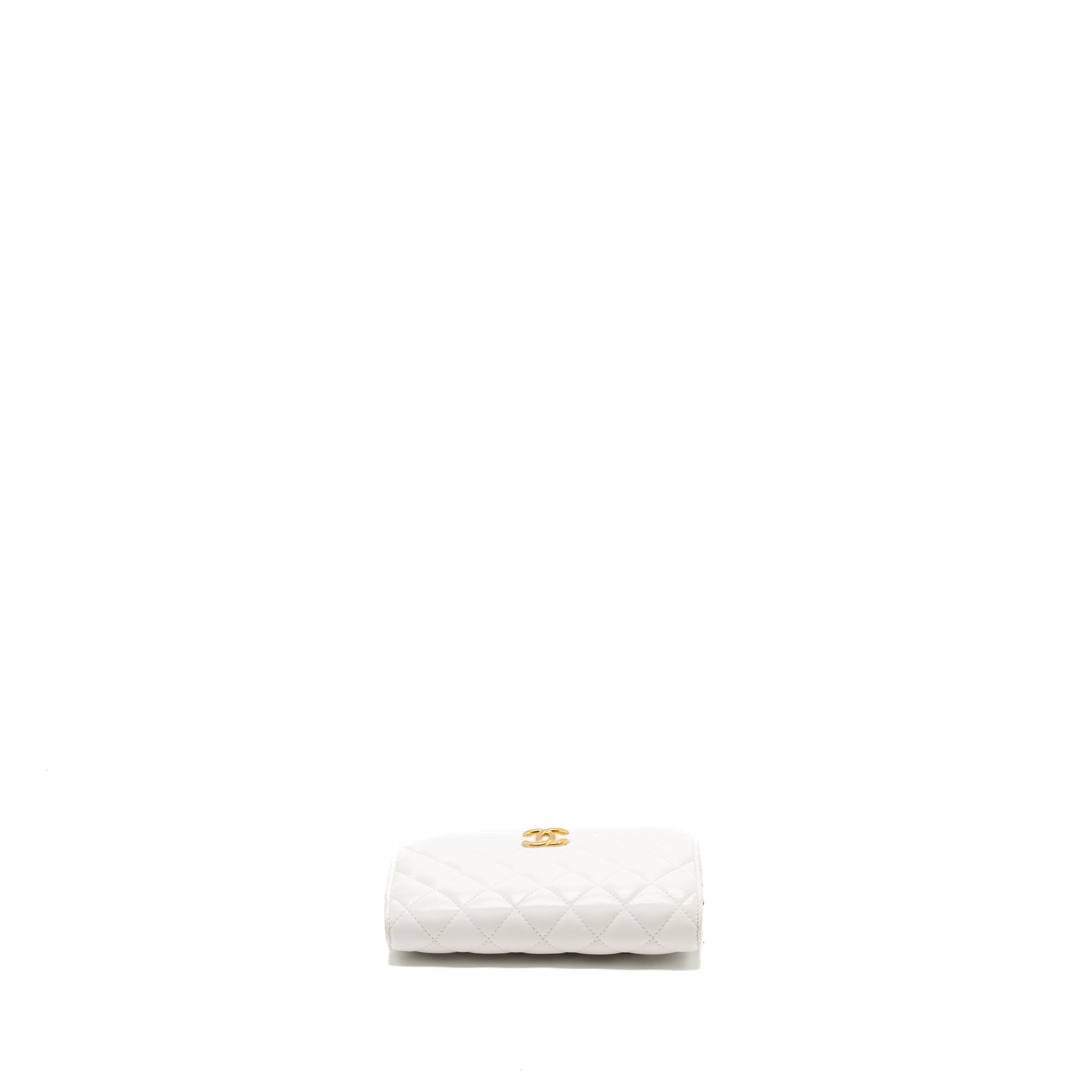 Chanel giant chain classic wallet on chain lambskin white multicolour hardware (Microchip) - Image 5