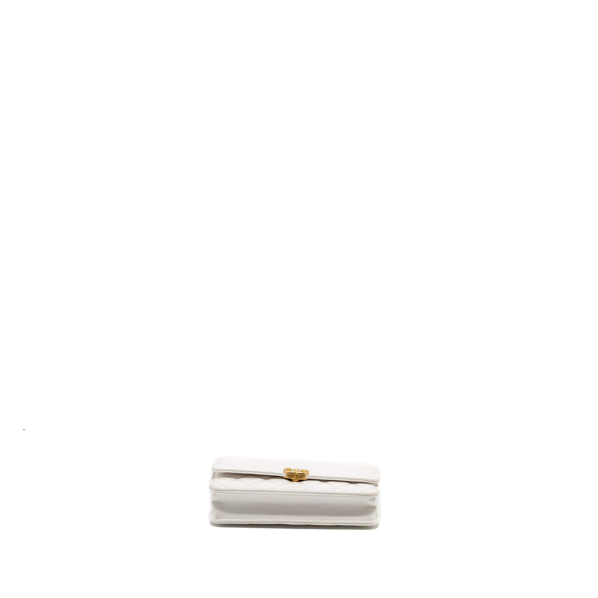 Chanel giant chain classic wallet on chain lambskin white multicolour hardware (Microchip) - Image 6