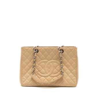 Chanel grand shopping tote bag caviar beige SHW