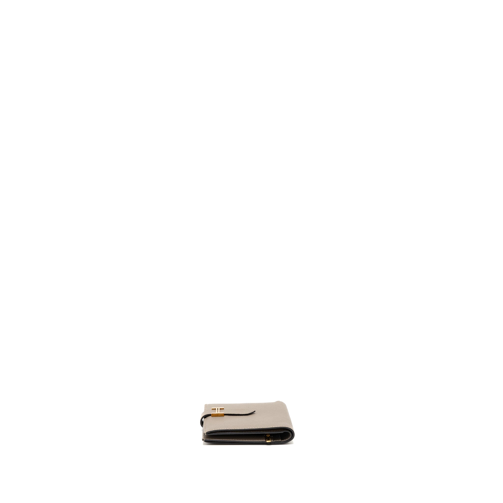 Hermes Bearn Compact Wallet Epsom Gris Asphal GHW Stamp C - Image 4