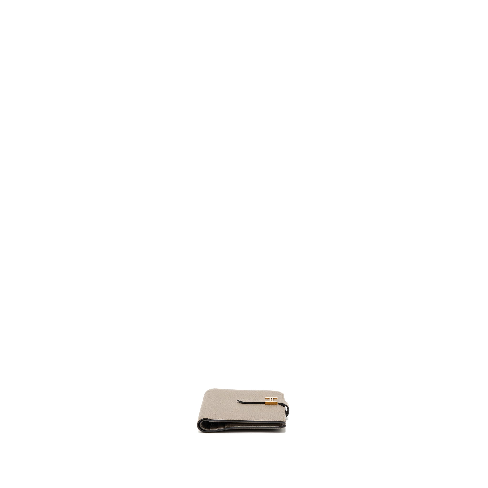 Hermes Bearn Compact Wallet Epsom Gris Asphal GHW Stamp C - Image 3