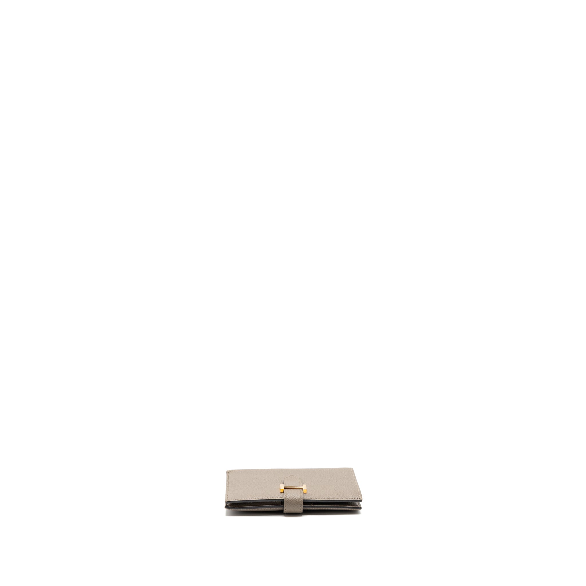Hermes Bearn Compact Wallet Epsom Gris Asphal GHW Stamp C - Image 6