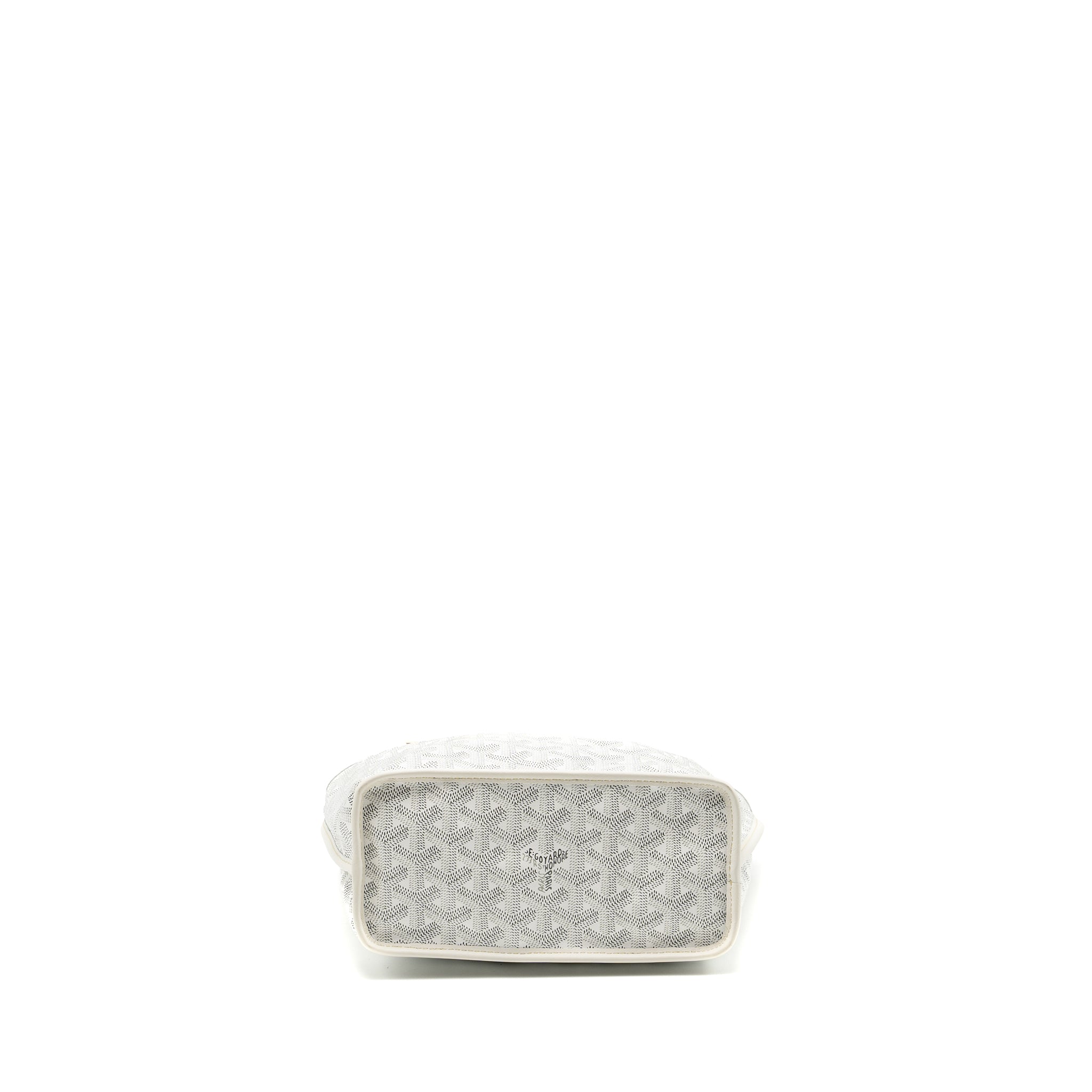 Goyard mini Anjou tote bag goyardine canvas white SHW - Image 5