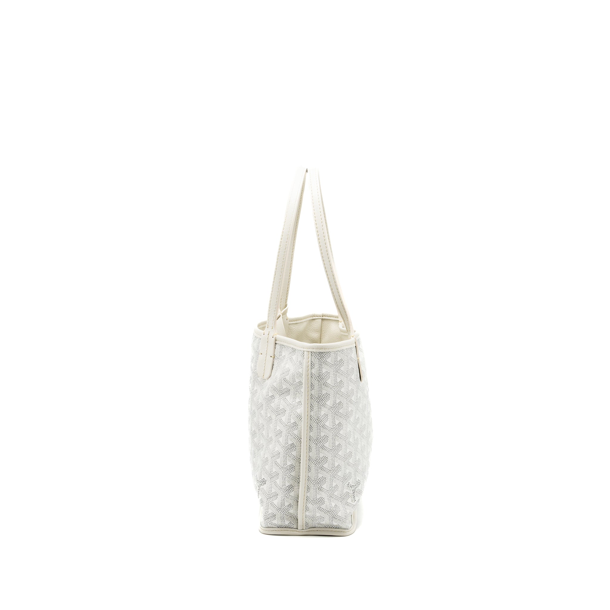 Goyard mini Anjou tote bag goyardine canvas white SHW - Image 3