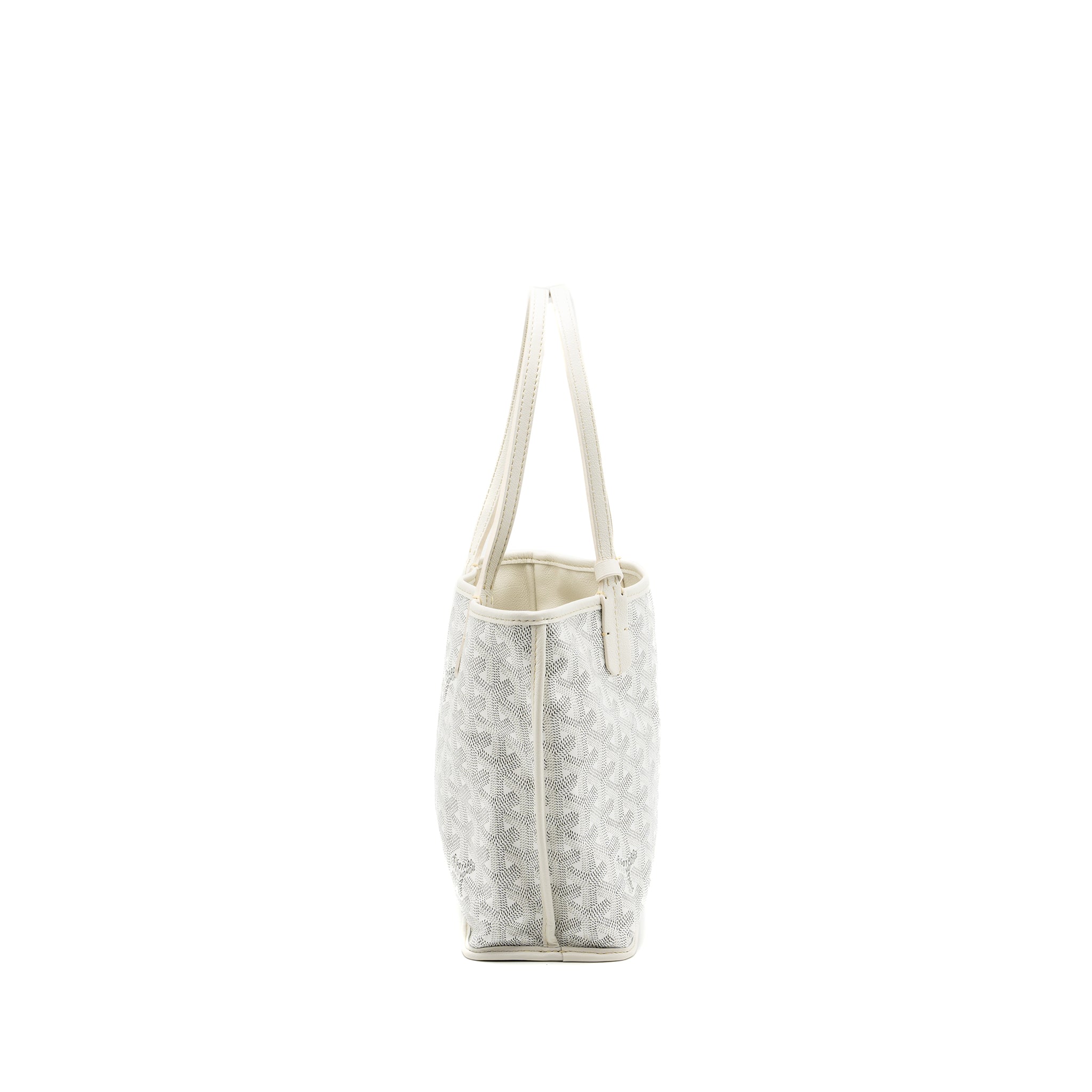 Goyard mini Anjou tote bag goyardine canvas white SHW - Image 4