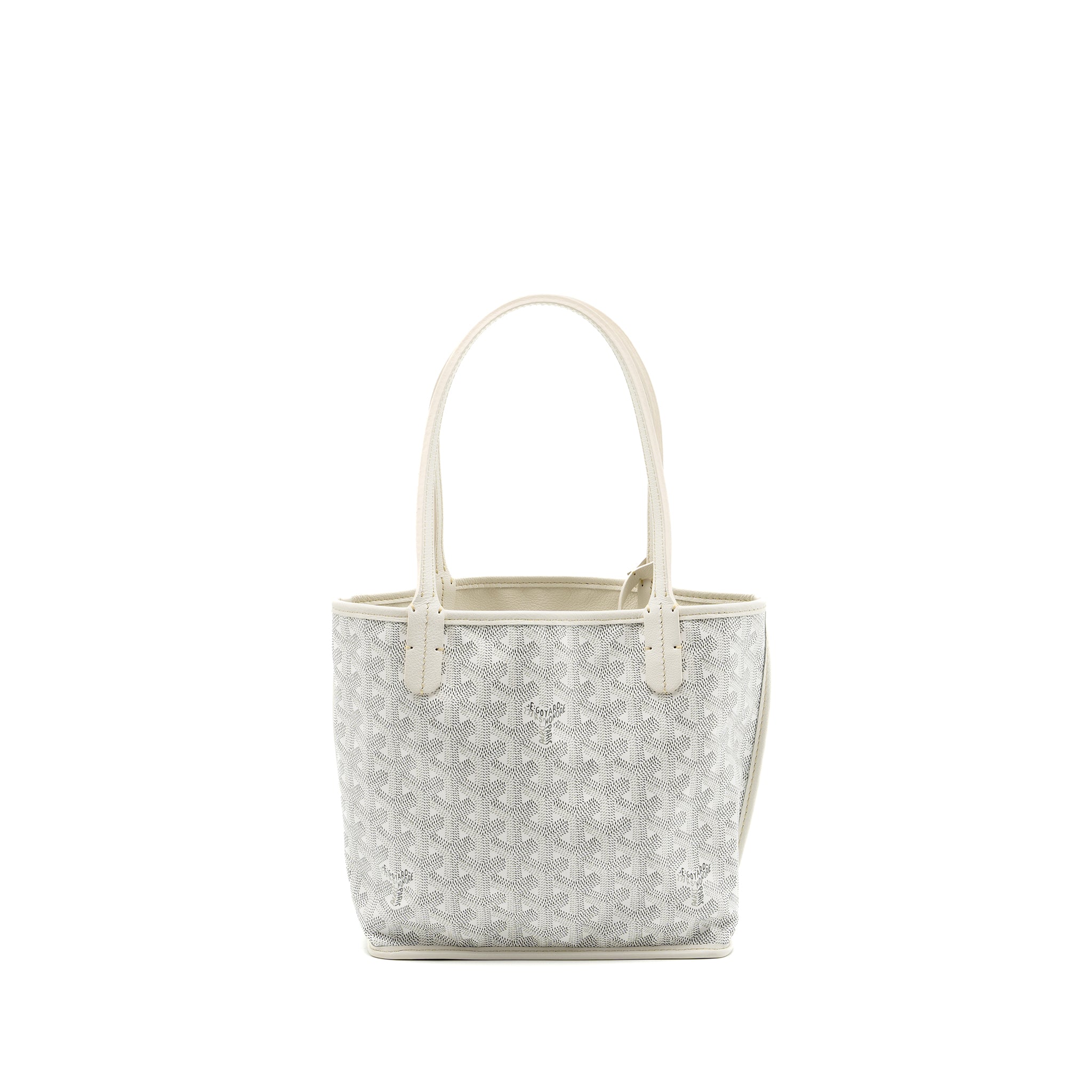 Goyard mini Anjou tote bag goyardine canvas white SHW - Image 2