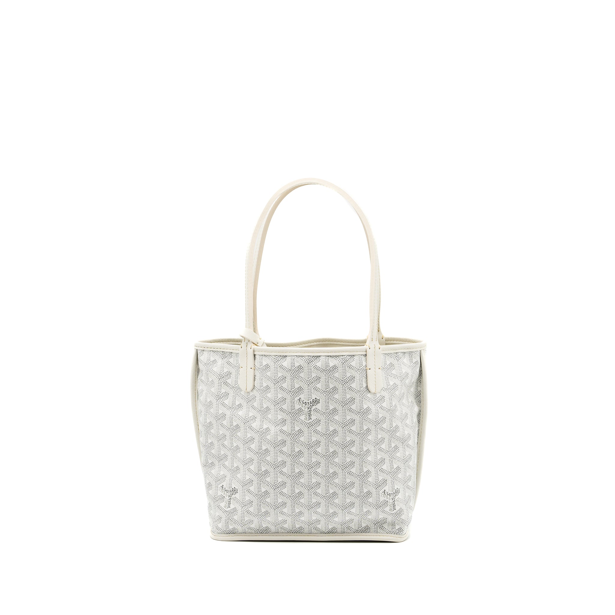 Goyard mini Anjou tote bag goyardine canvas white SHW
