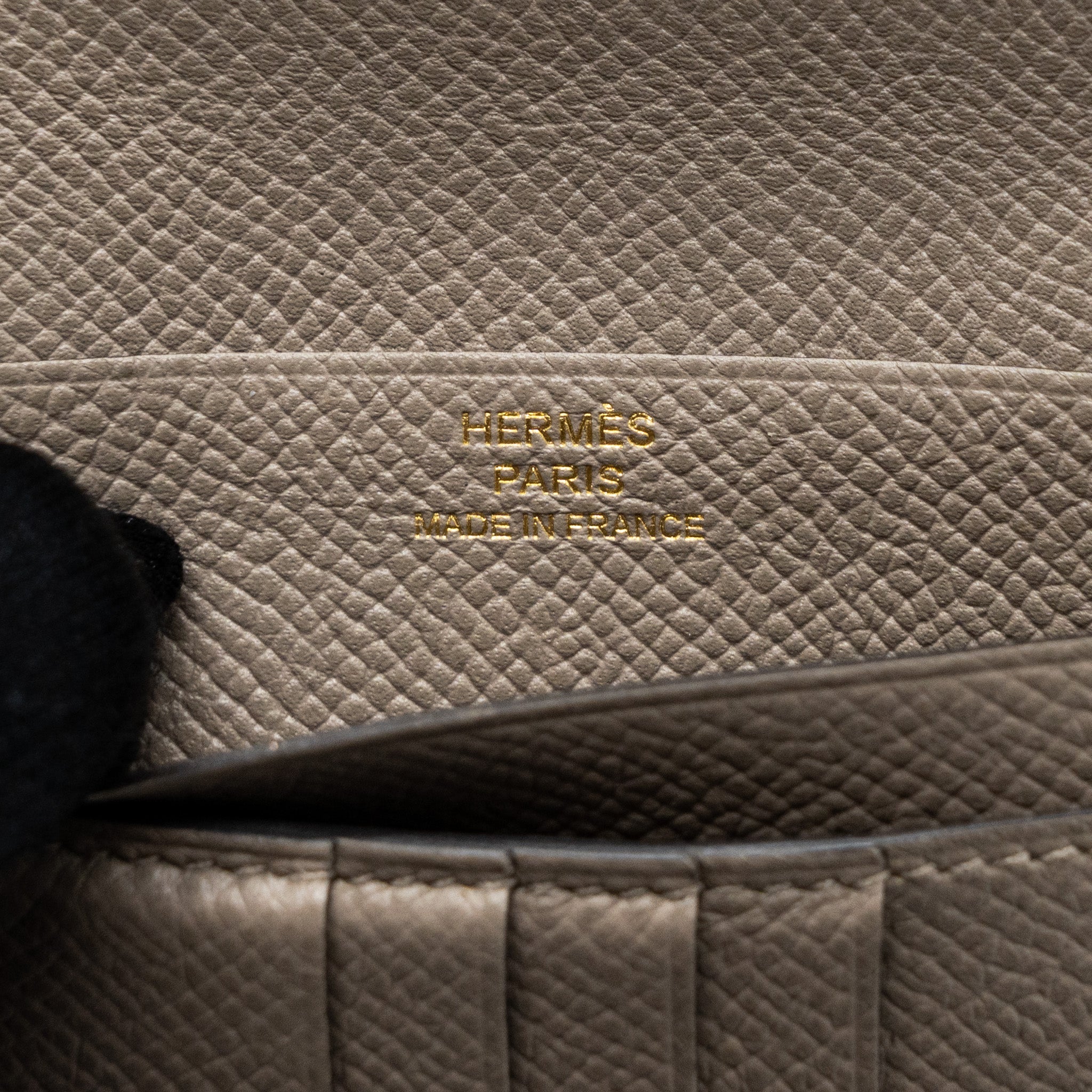 Hermes Bearn Compact Wallet Epsom Gris Asphal GHW Stamp C - Image 9