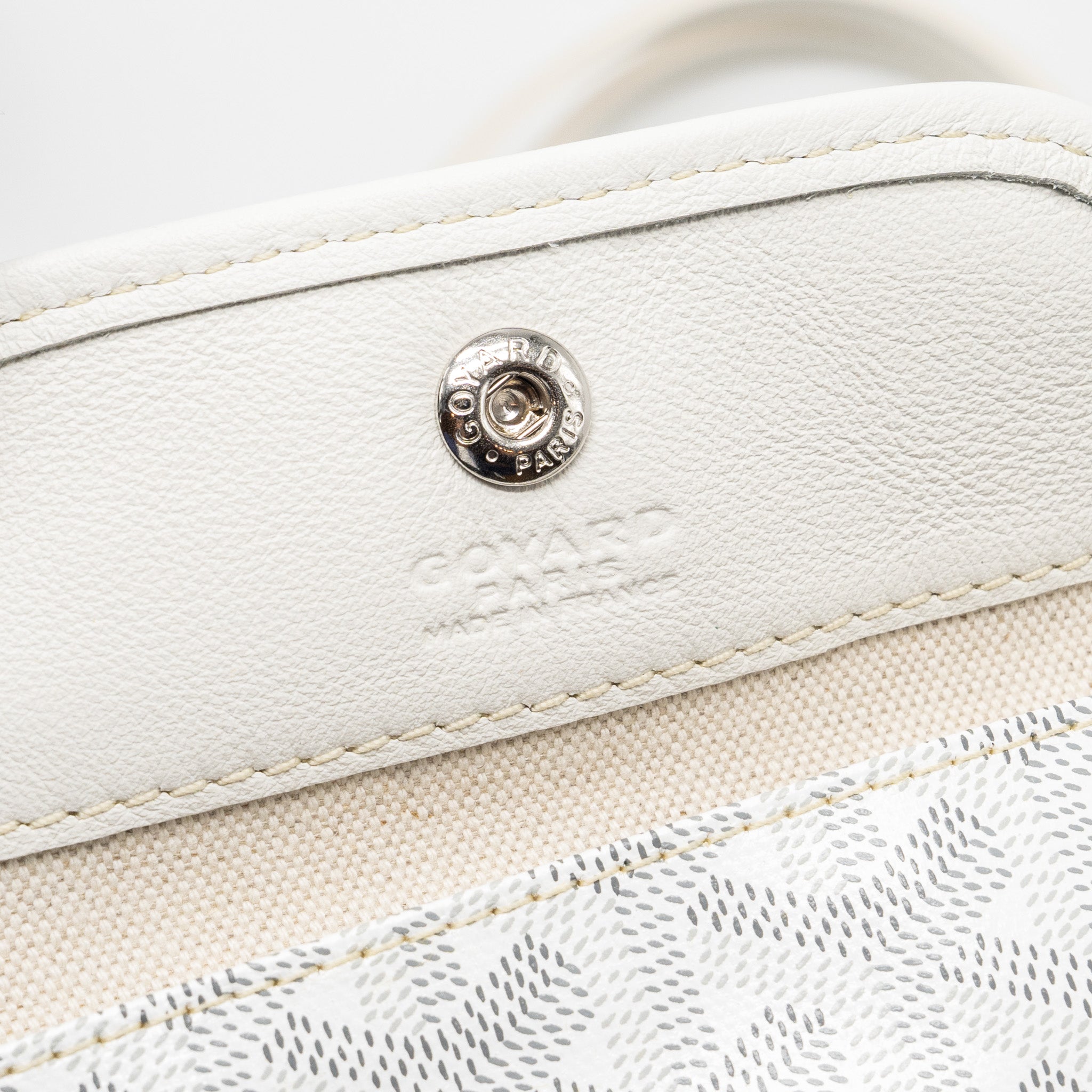 Goyard mini Anjou tote bag goyardine canvas white SHW - Image 13