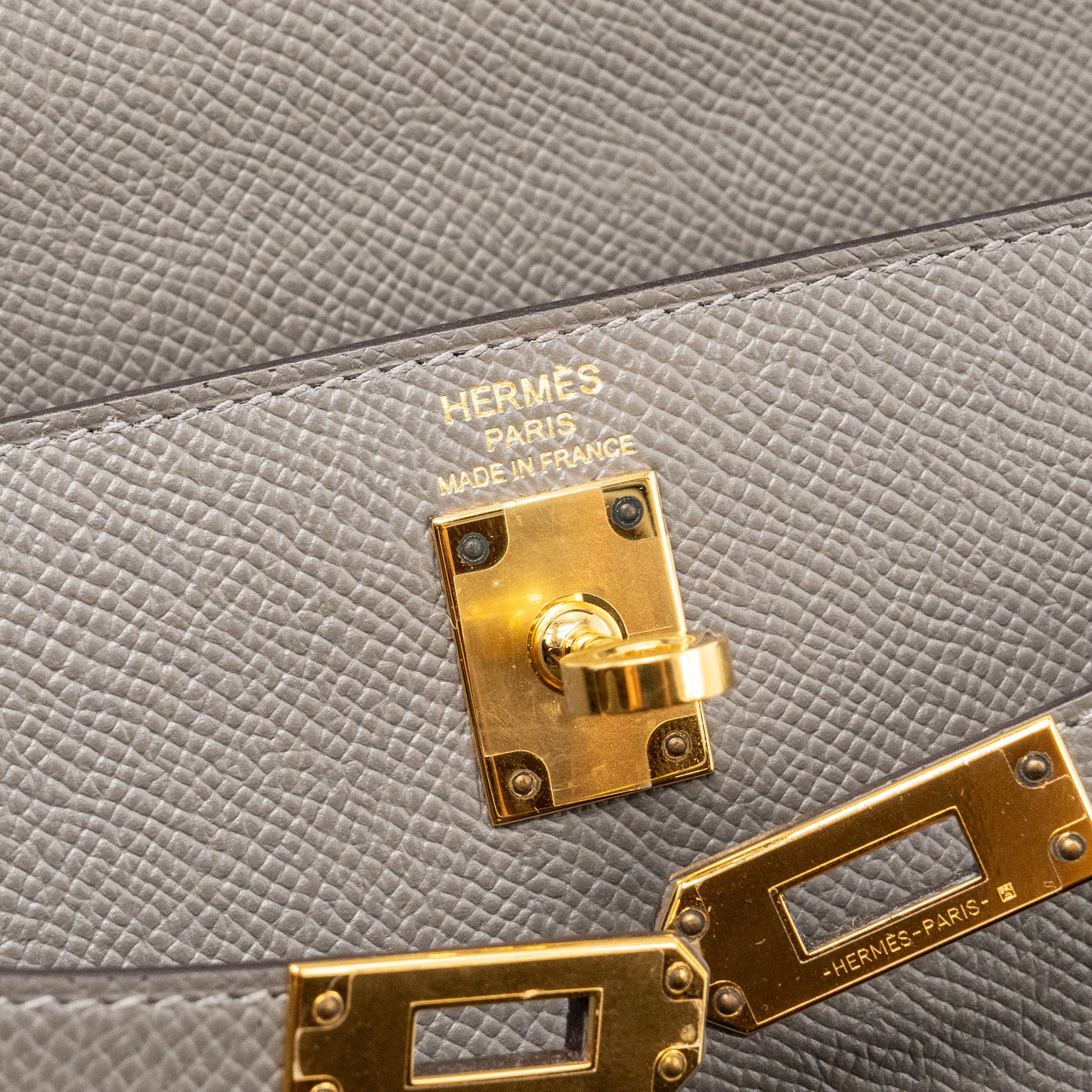 Hermes kelly 25 sellier Epsom gris Meyer GHW stamp U - Image 11