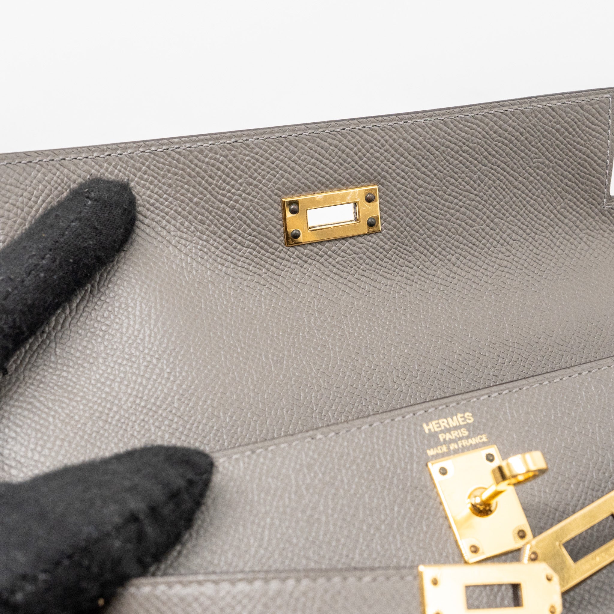 Hermes kelly 25 sellier Epsom gris Meyer GHW stamp U - Image 13