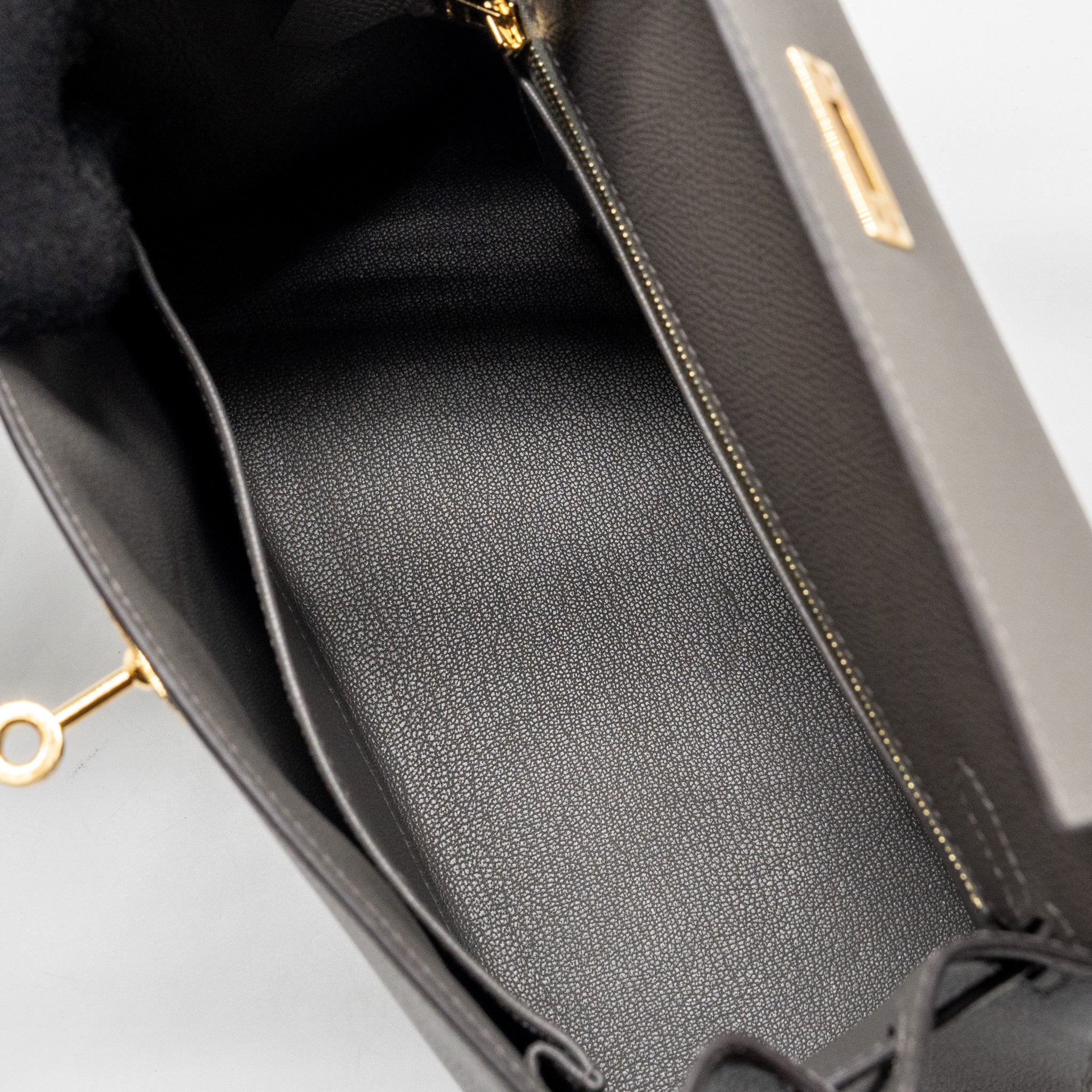 Hermes kelly 25 sellier Epsom gris Meyer GHW stamp U - Image 14