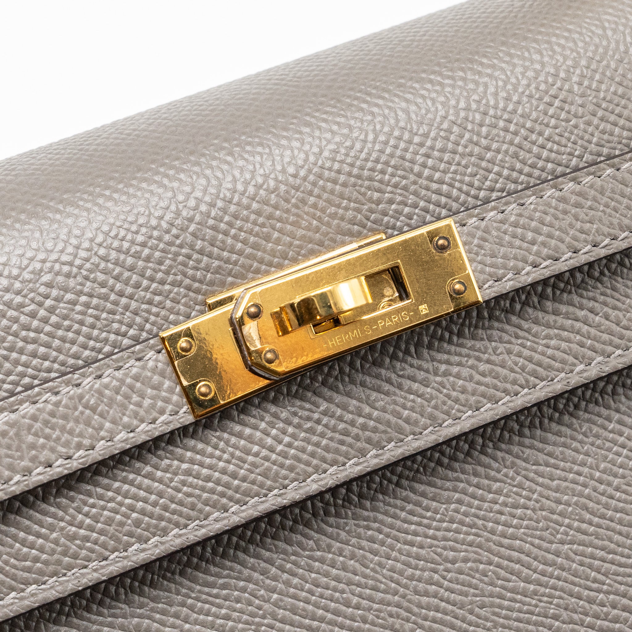 Hermes kelly 25 sellier Epsom gris Meyer GHW stamp U - Image 10