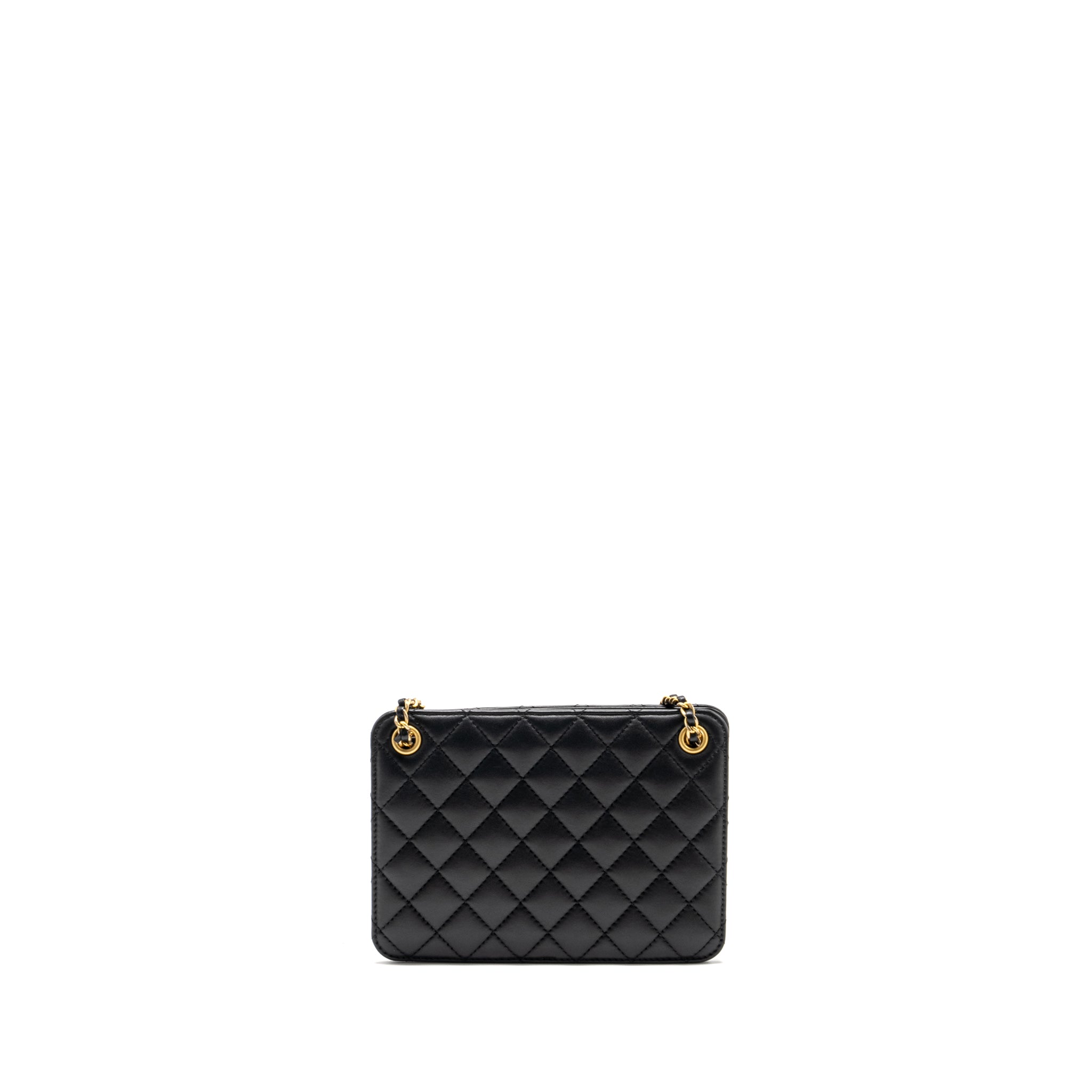 CHANEL Giant CC Logo Mini Tote Bag Lambskin Black GHW - Image 2