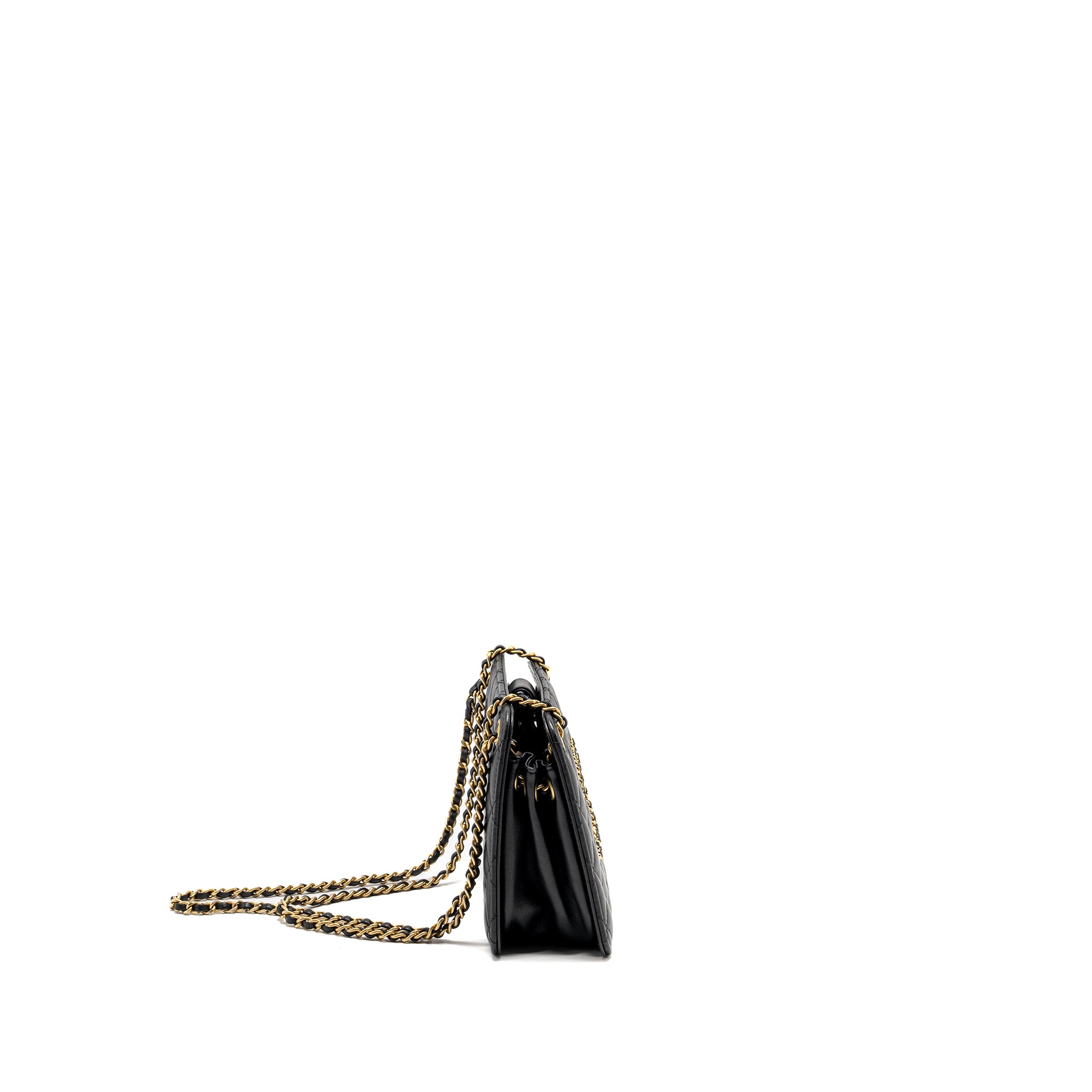 CHANEL Giant CC Logo Mini Tote Bag Lambskin Black GHW - Image 3