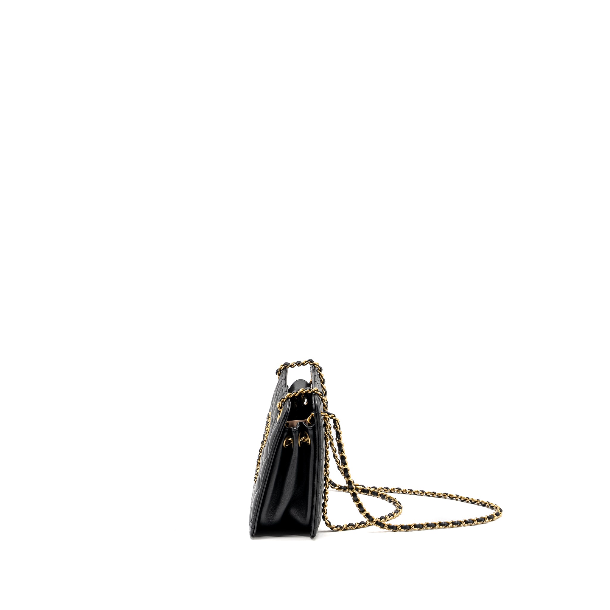 CHANEL Giant CC Logo Mini Tote Bag Lambskin Black GHW - Image 4