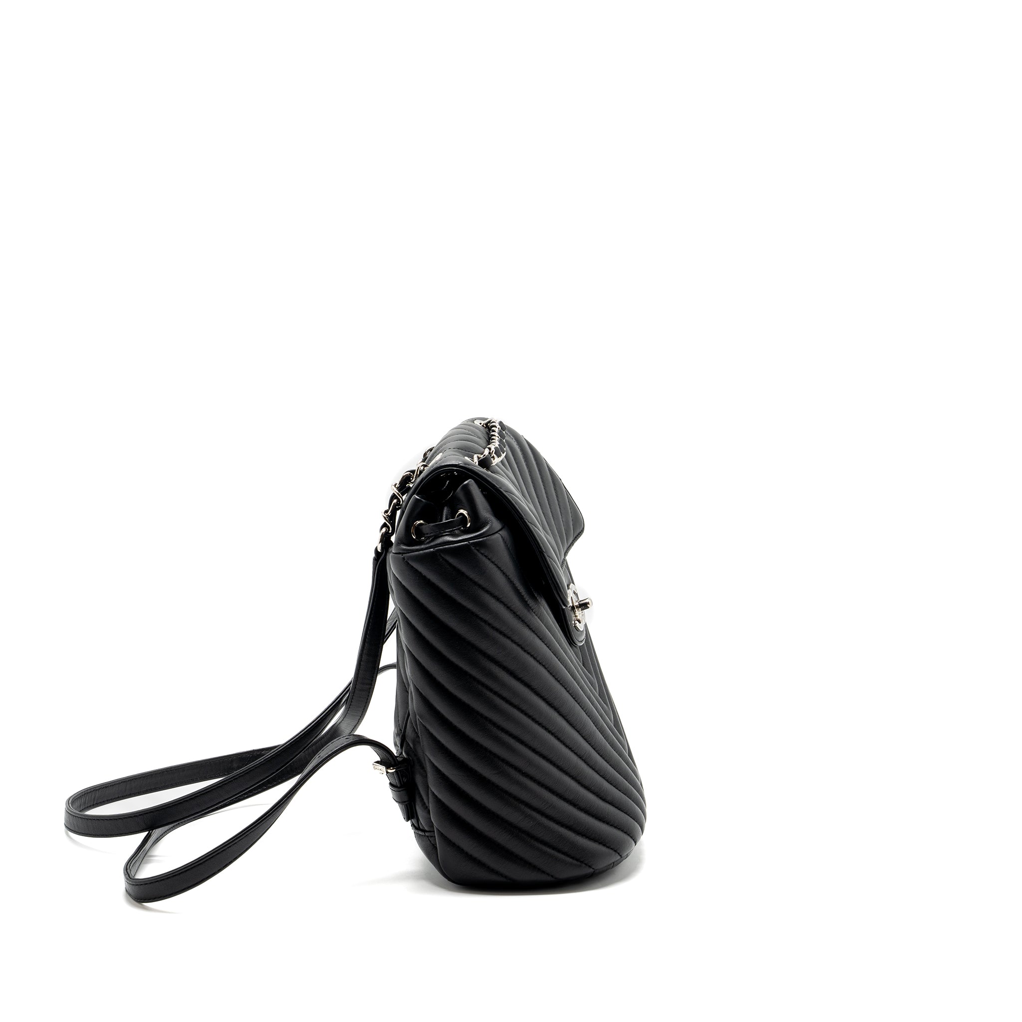 Chanel Small Urban Spirit Backpack Chevron Calfskin Black SHW - Image 5