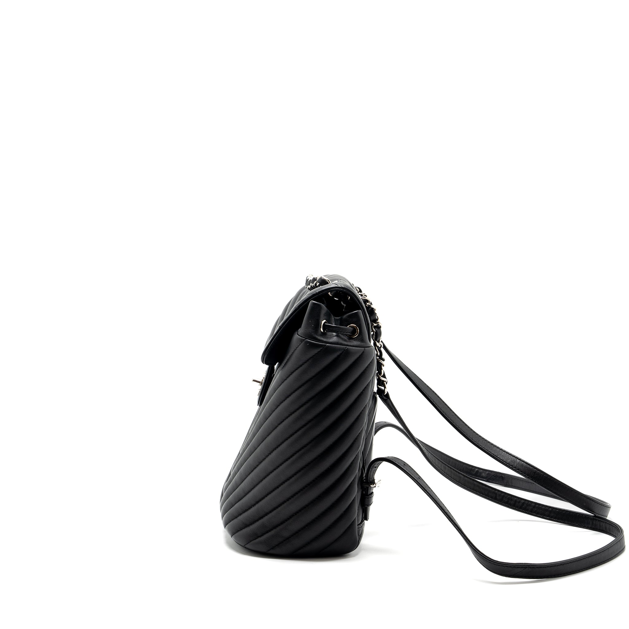 Chanel Small Urban Spirit Backpack Chevron Calfskin Black SHW - Image 6