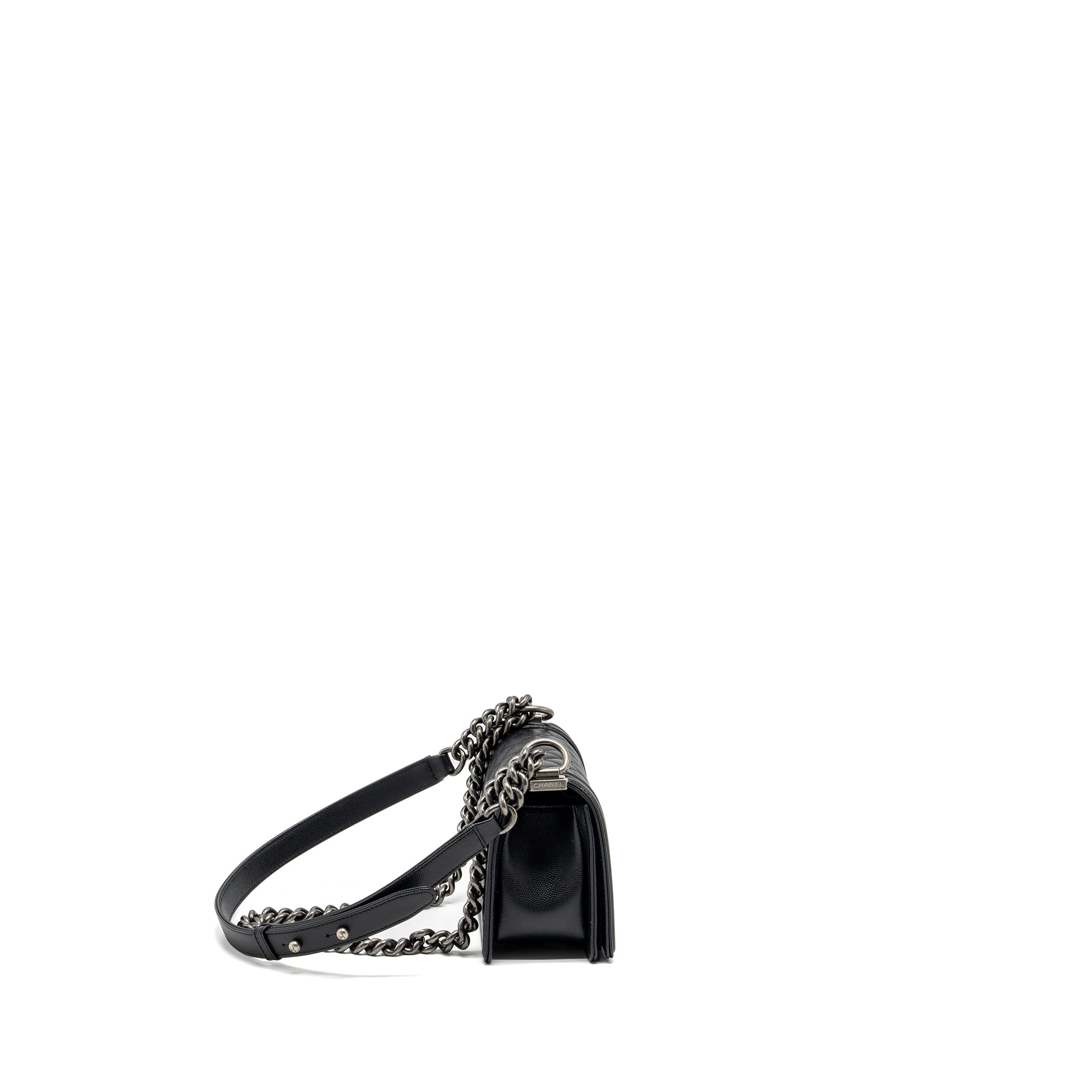 Chanel Small Boy Bag Caviar black Ruthenium Hardware (microchip) - Image 3
