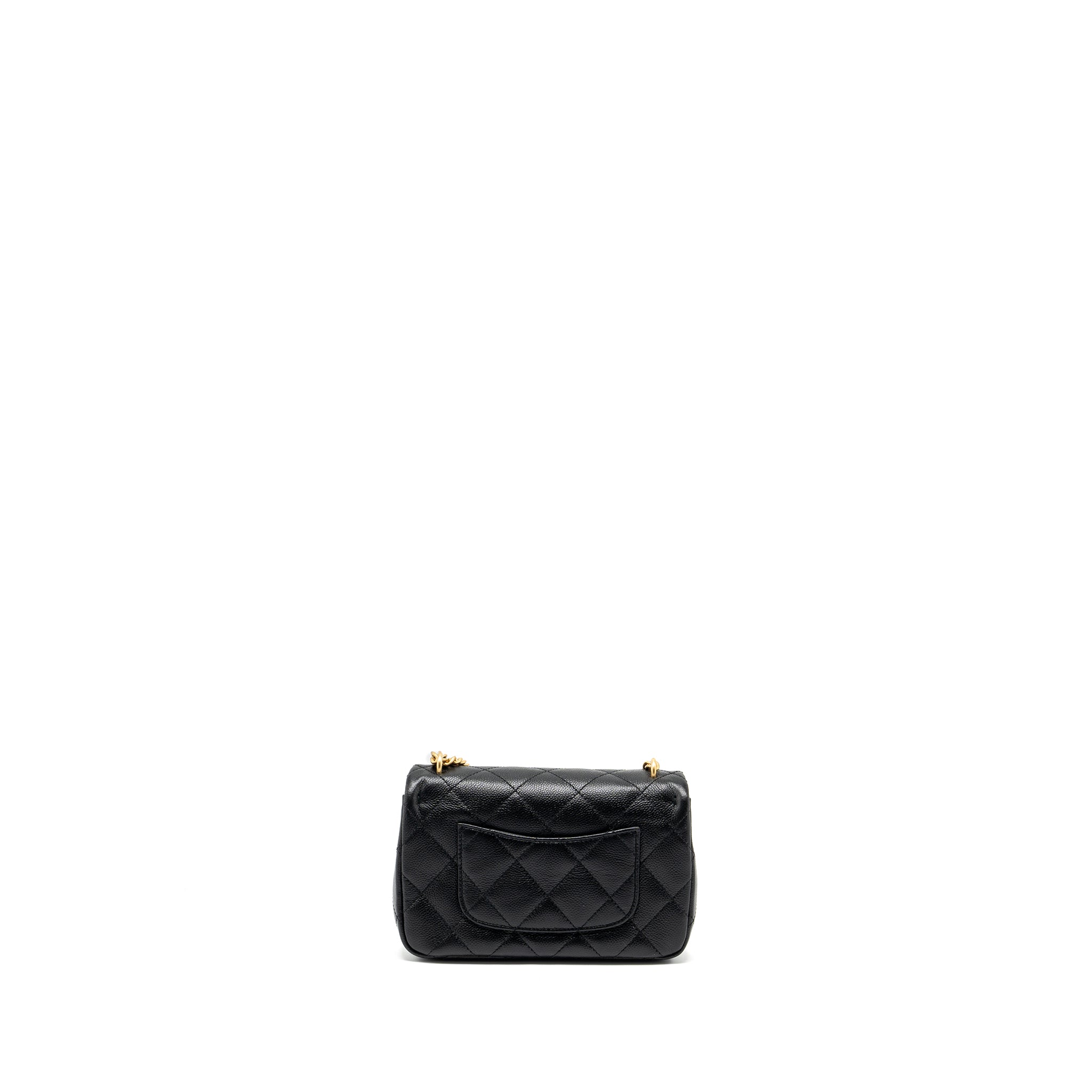 Chanel 24p Coco Love Mini Flap Bag Adjustable Chain Caviar Black GHW(Microchip) - Image 2