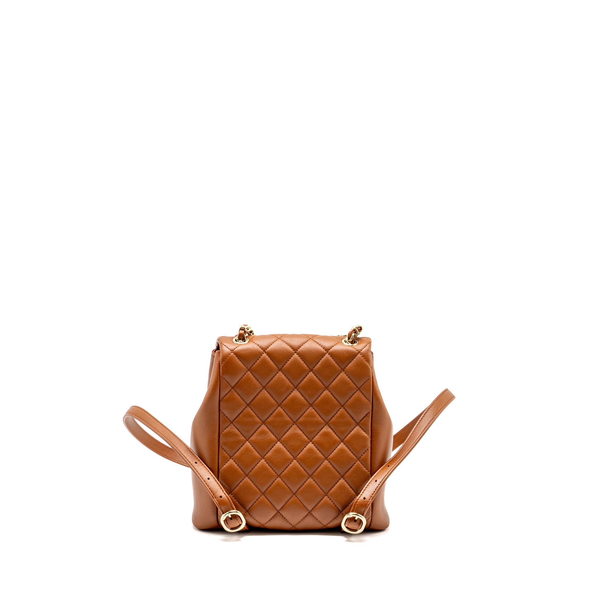 Chanel 23a Triple Pack Backpack Calfskin Caramel LGHW (microchip) - Image 2