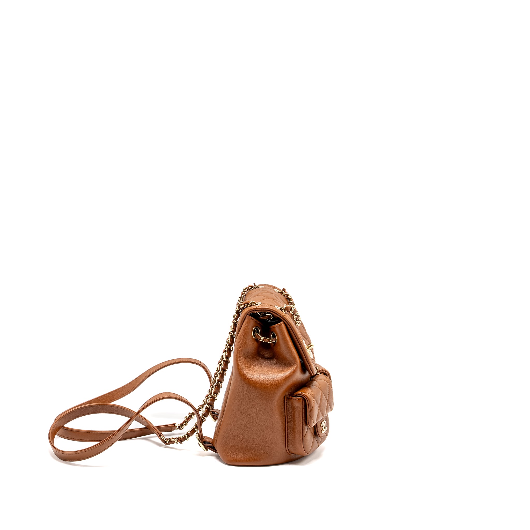 Chanel 23a Triple Pack Backpack Calfskin Caramel LGHW (microchip) - Image 3