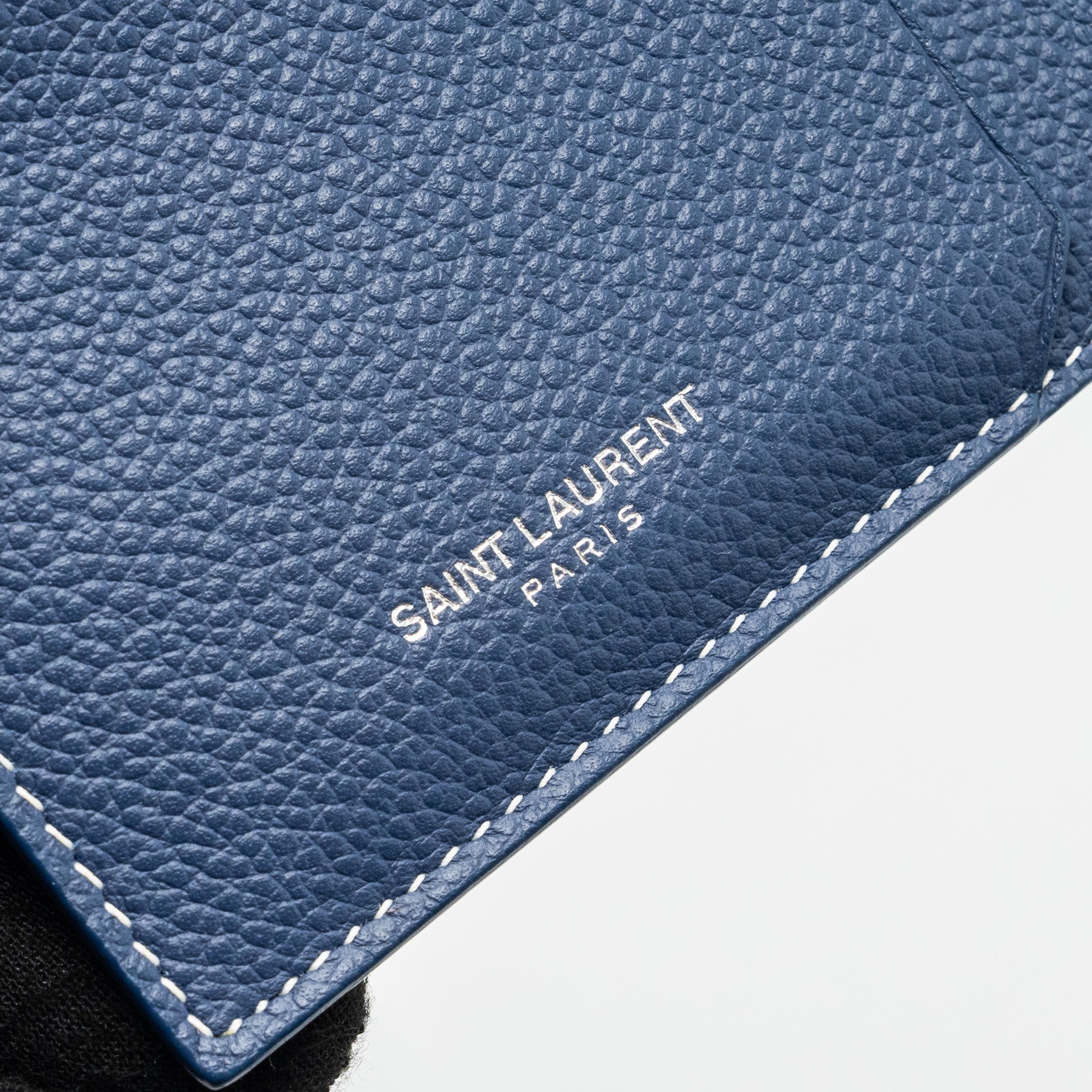 Saint laurent Paris fragments zipped card case calfskin blue SHW - Image 6