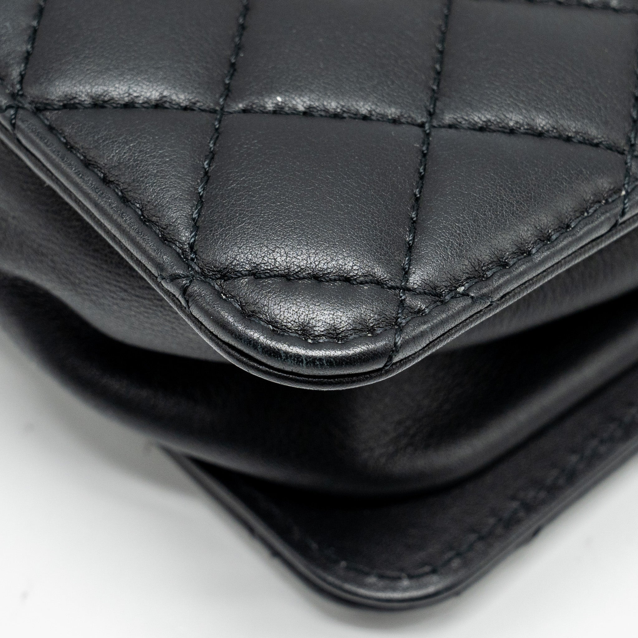 CHANEL Giant CC Logo Mini Tote Bag Lambskin Black GHW - Image 8