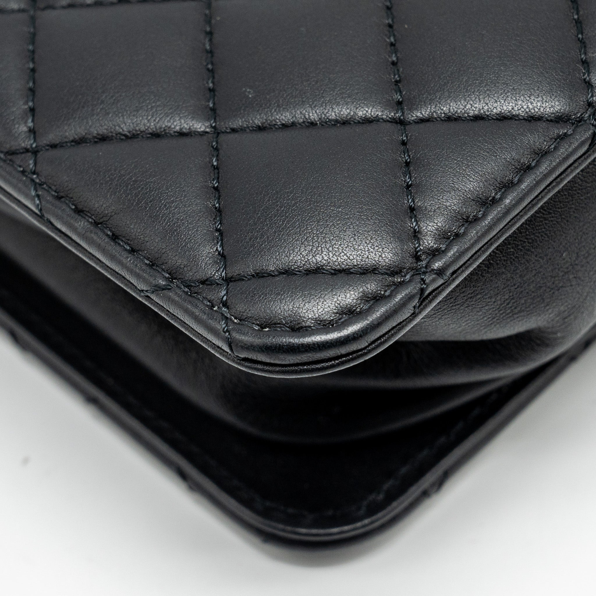 CHANEL Giant CC Logo Mini Tote Bag Lambskin Black GHW - Image 9