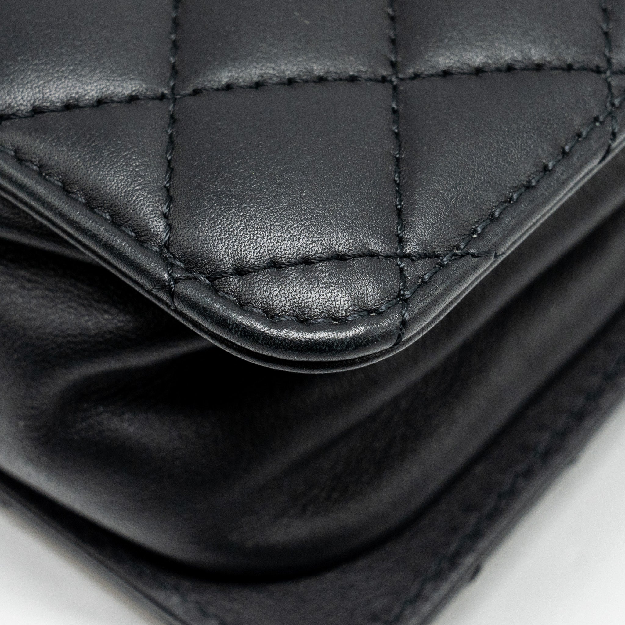 CHANEL Giant CC Logo Mini Tote Bag Lambskin Black GHW - Image 10