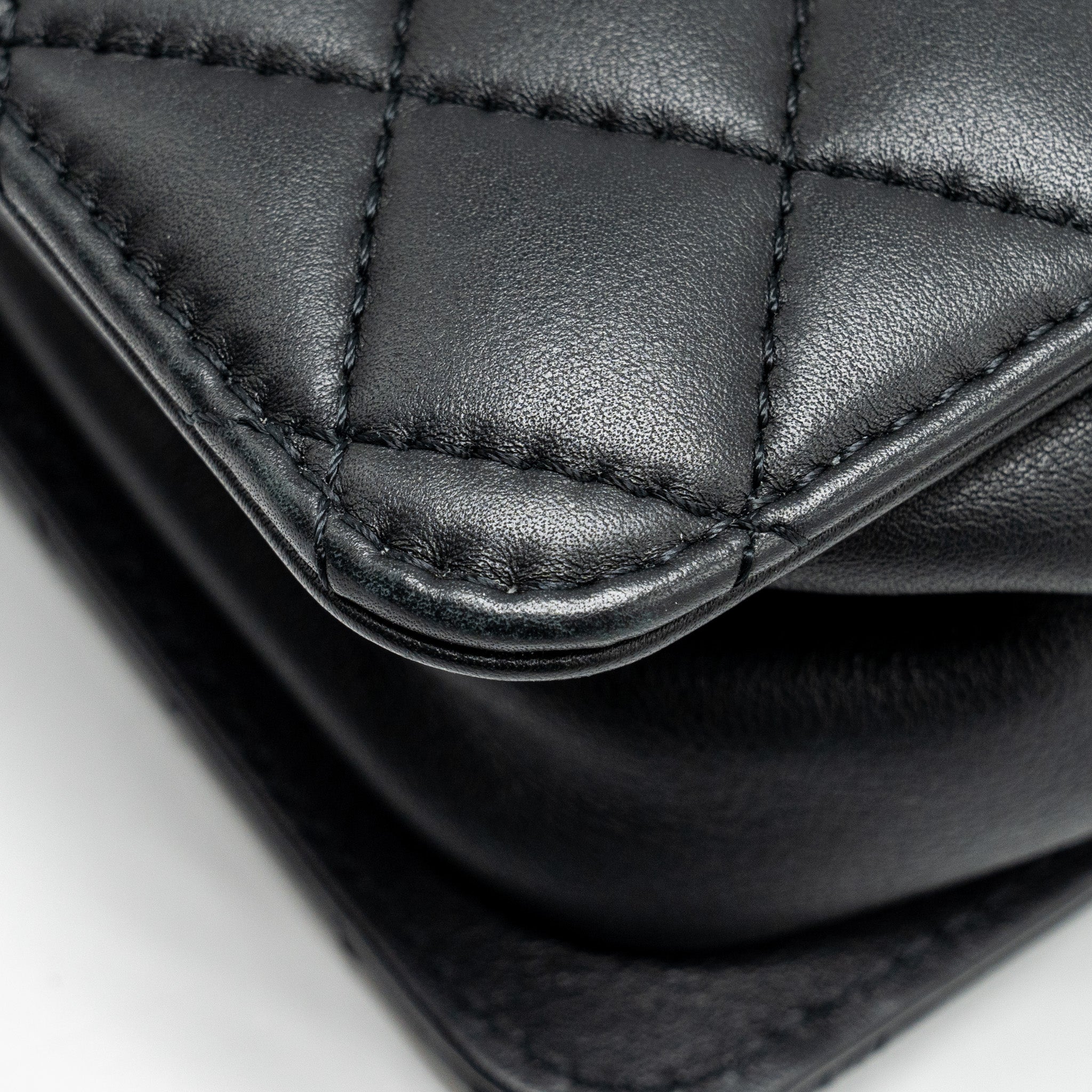 CHANEL Giant CC Logo Mini Tote Bag Lambskin Black GHW - Image 11
