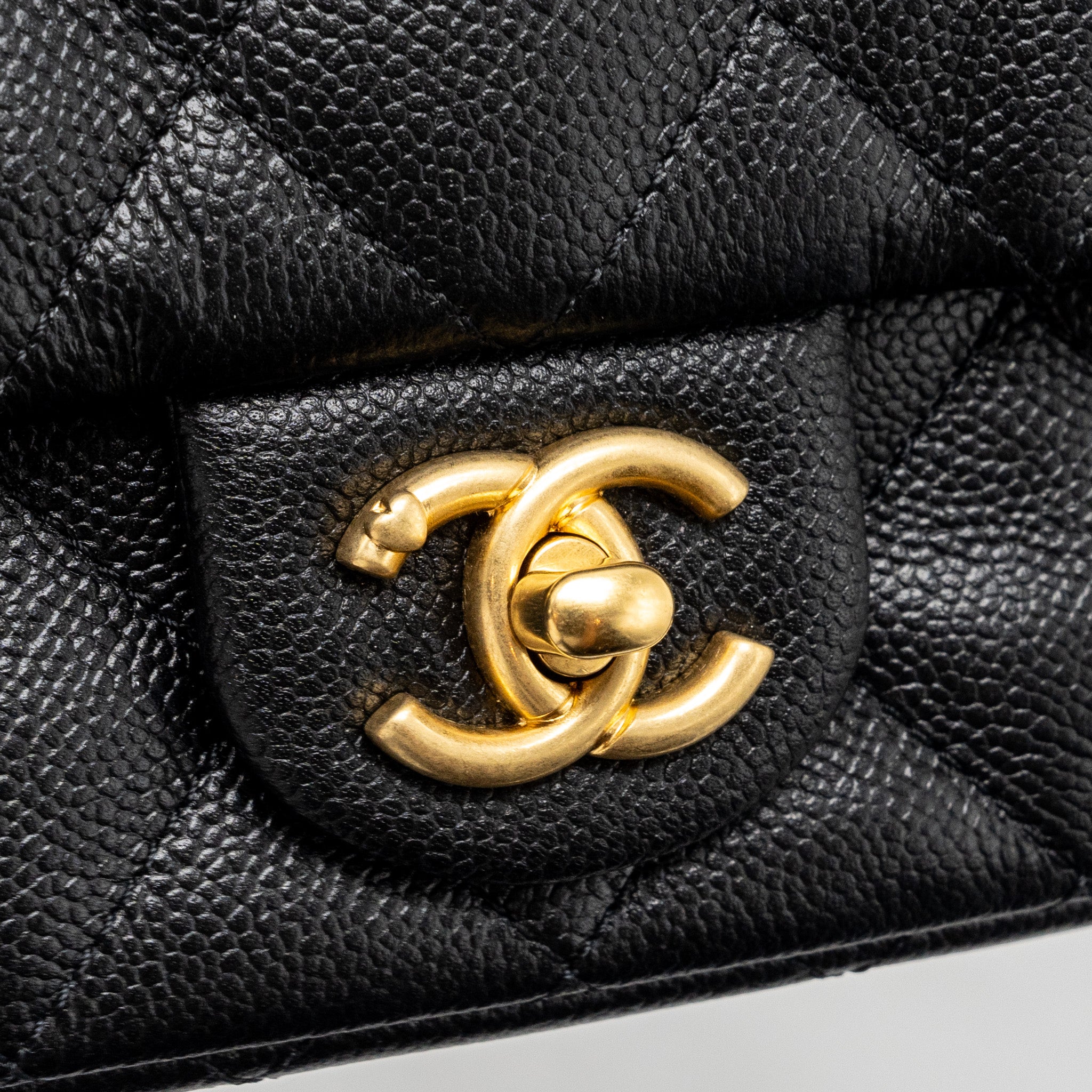Chanel 24p Coco Love Mini Flap Bag Adjustable Chain Caviar Black GHW(Microchip) - Image 6
