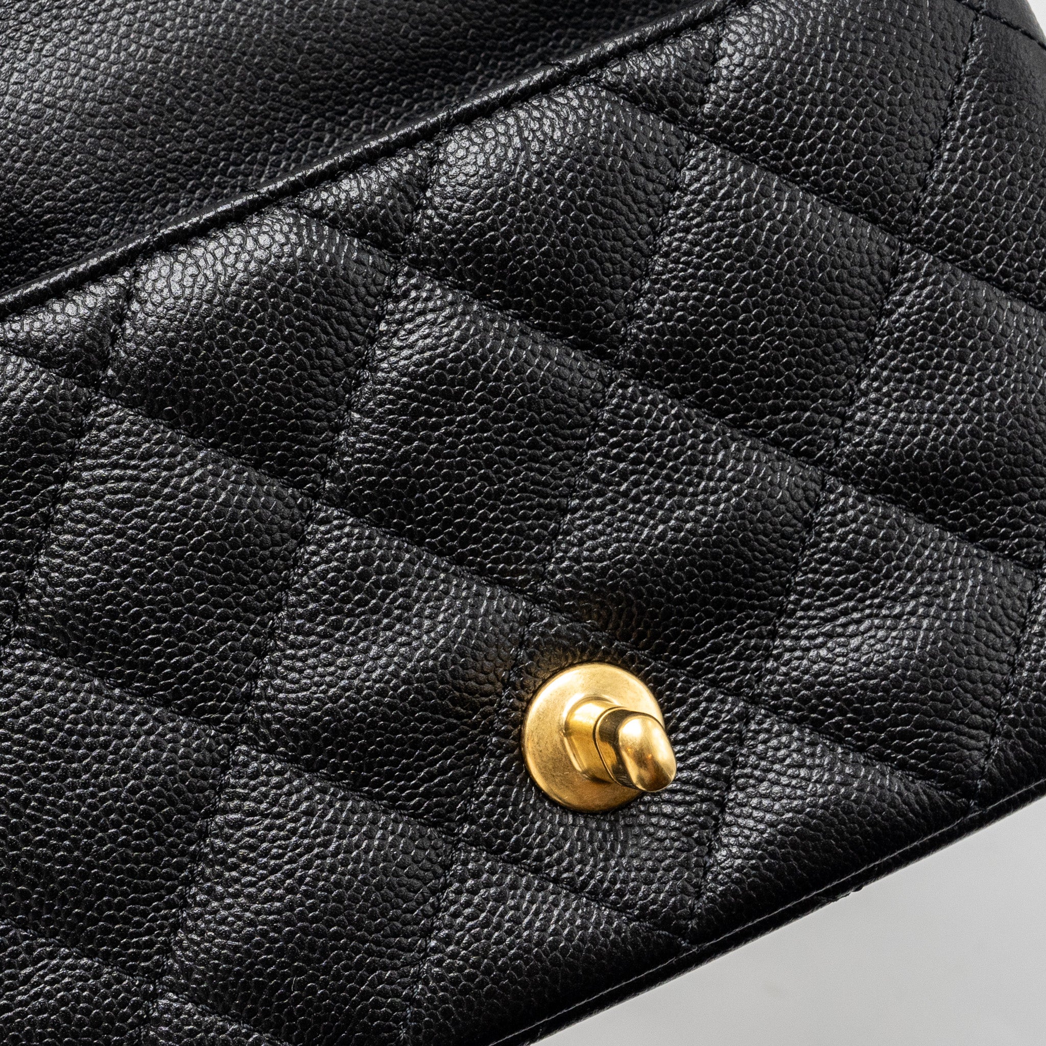 Chanel 24p Coco Love Mini Flap Bag Adjustable Chain Caviar Black GHW(Microchip) - Image 8