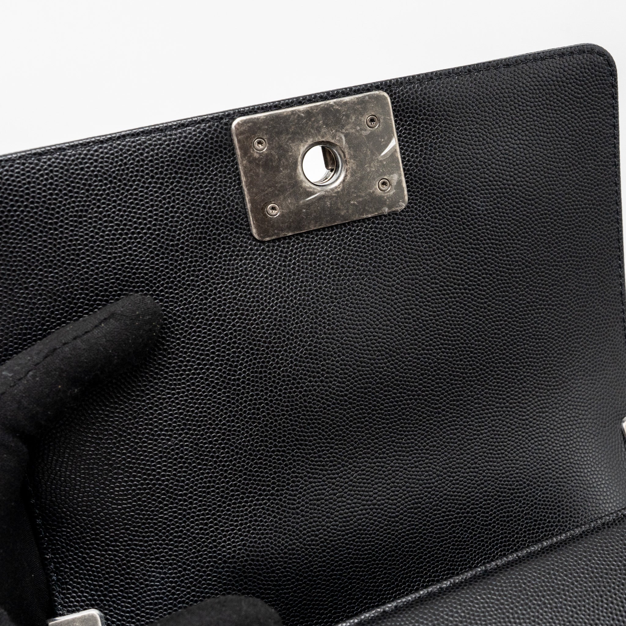 Chanel Small Boy Bag Caviar black Ruthenium Hardware (microchip) - Image 11