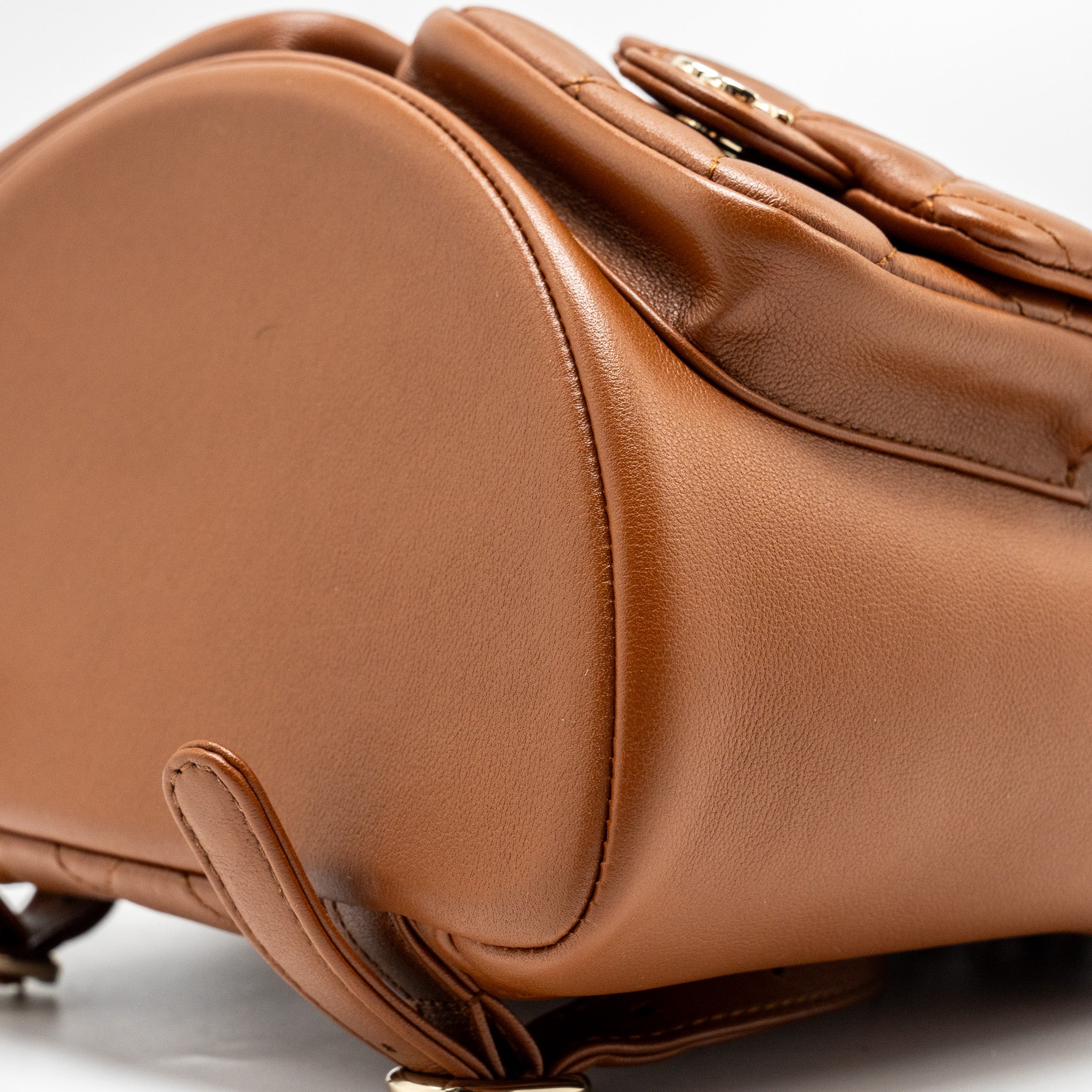 Chanel 23a Triple Pack Backpack Calfskin Caramel LGHW (microchip) - Image 7