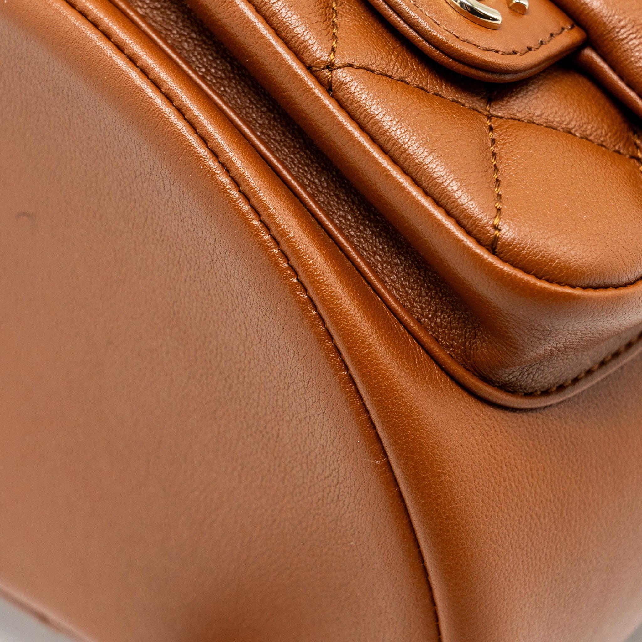 Chanel 23a Triple Pack Backpack Calfskin Caramel LGHW (microchip) - Image 9
