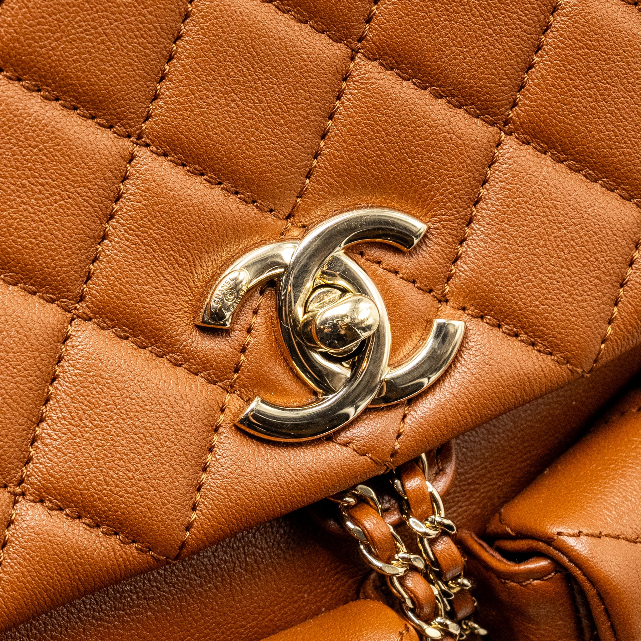 Chanel 23a Triple Pack Backpack Calfskin Caramel LGHW (microchip) - Image 12
