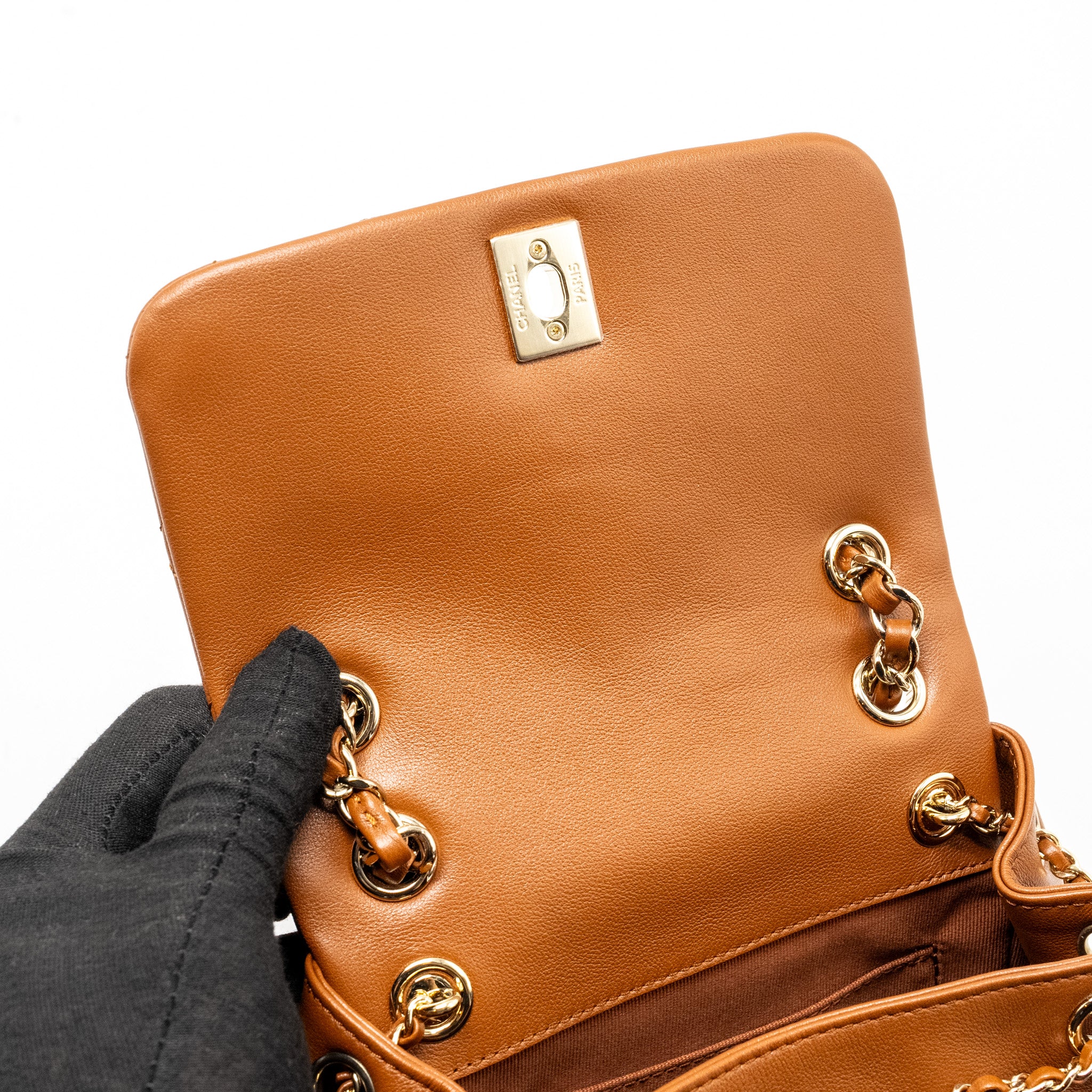 Chanel 23a Triple Pack Backpack Calfskin Caramel LGHW (microchip) - Image 14